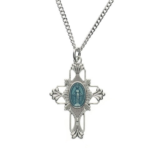 Miraculous Medal Cross Necklace