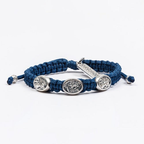 St. Michael Kids Navy and Silver Bracelet