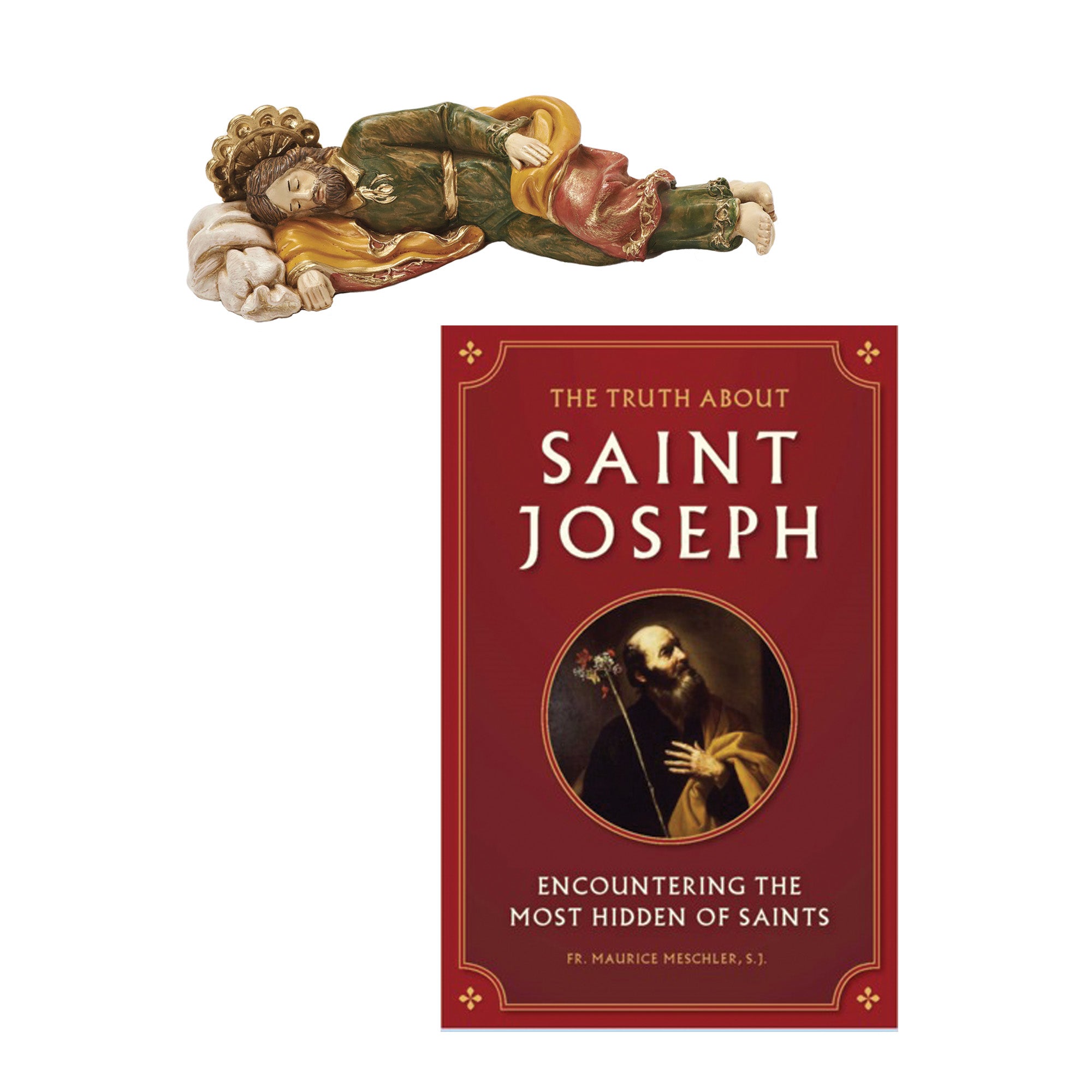 Sleeping Saint Joseph Statue & The Truth About Saint Joseph - Encountering The Most Hidden of Saints Gift Set