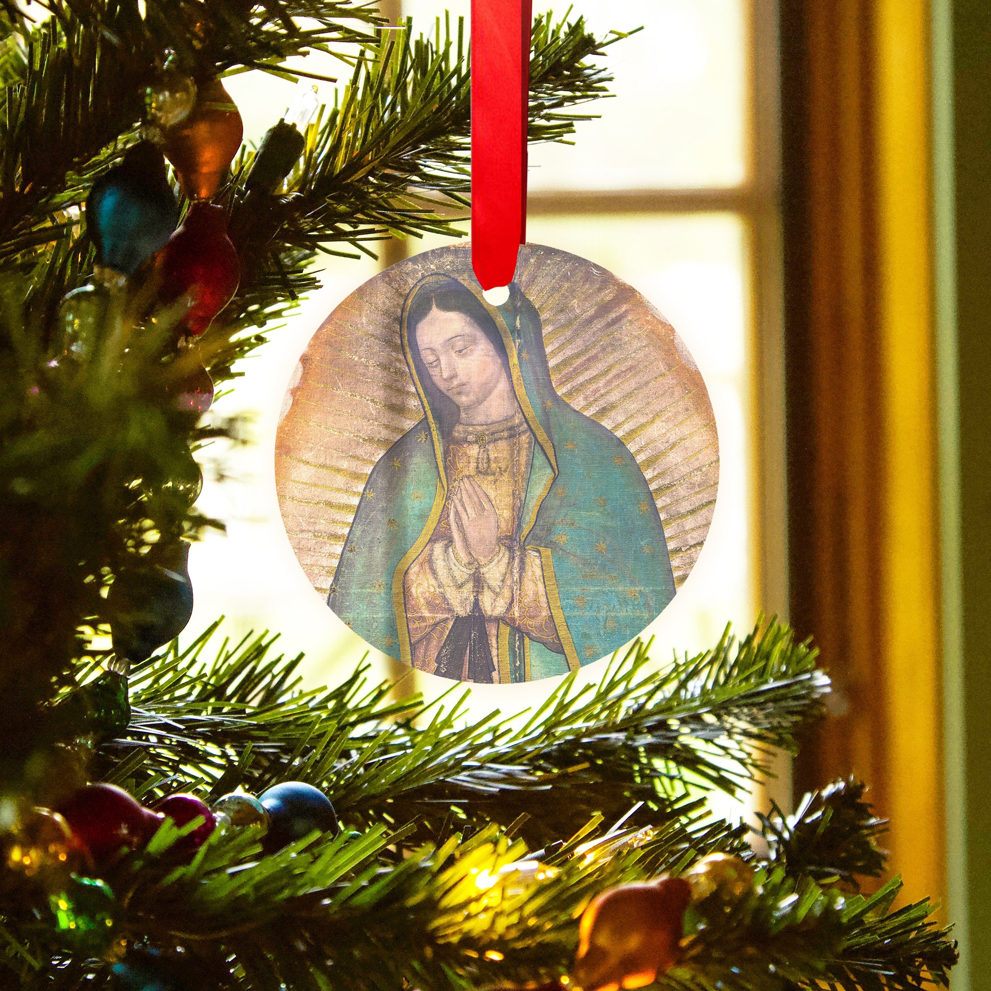 Guadalupe Tilma Glass Ornament