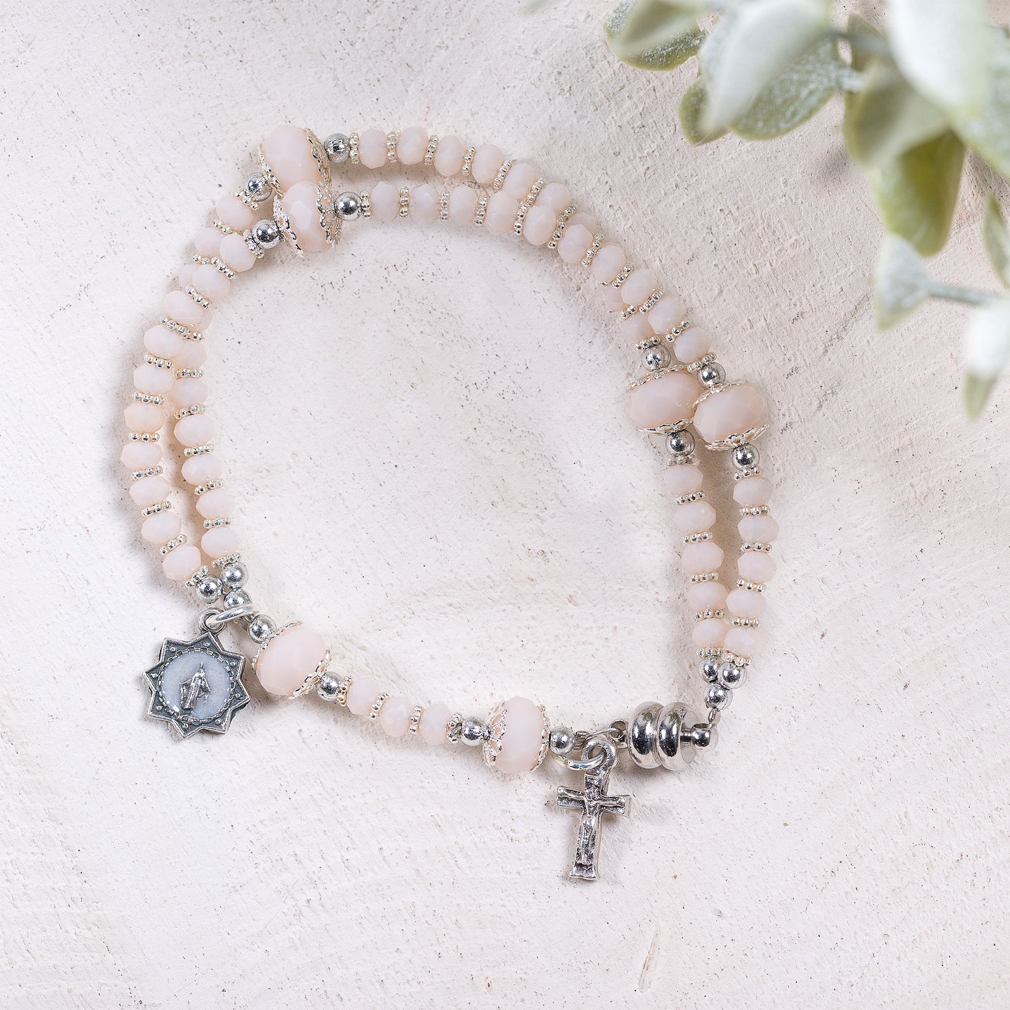 Blush Pink Full Rosary Bracelet