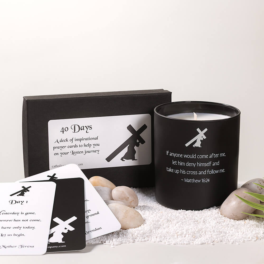 Lenten Journey Candle and Prayer Card Pack Gift Set | The Catholic Company®