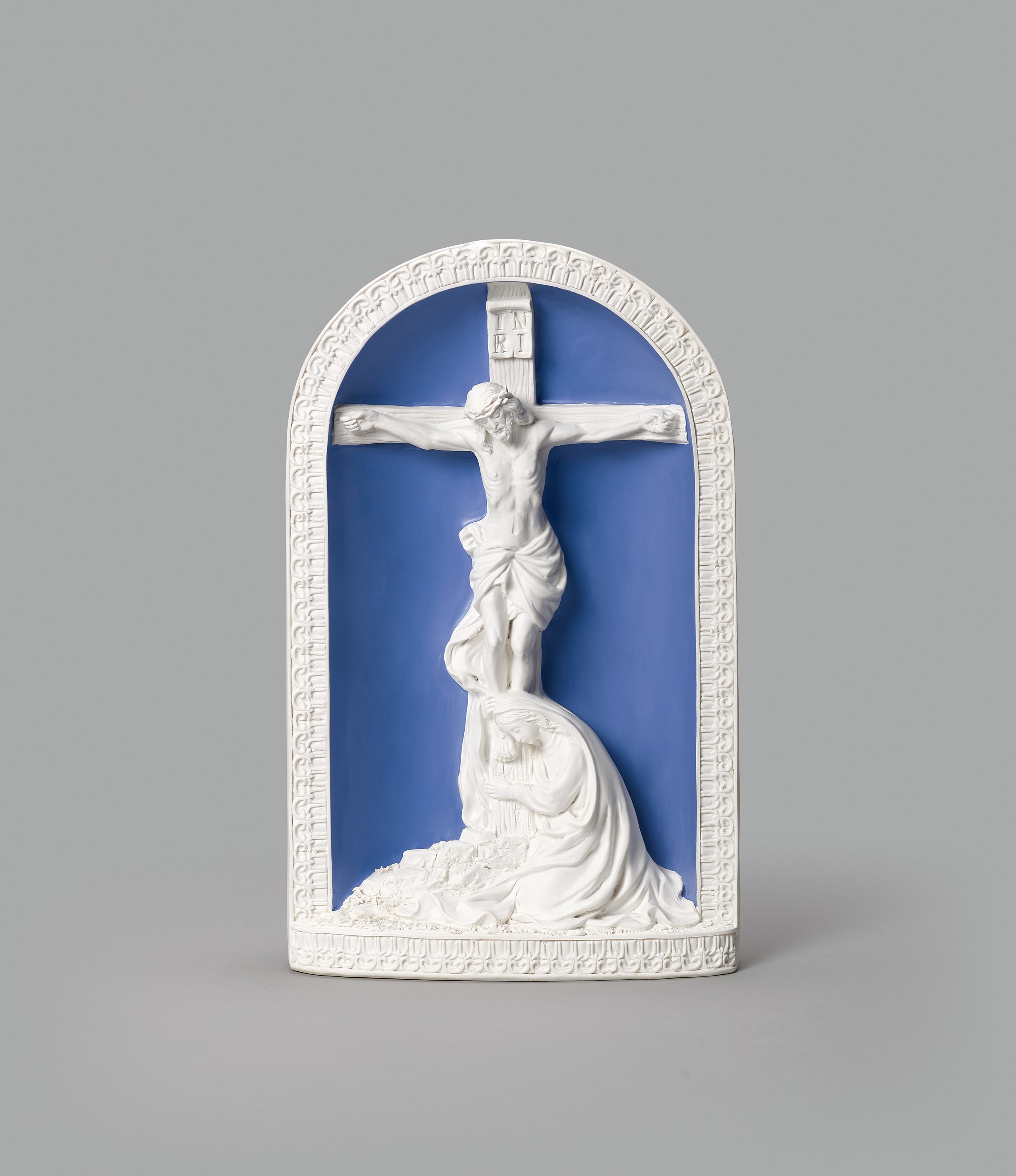 Mary & Jesus at the Crucifixion della Robbia Style Plaque - 12"
