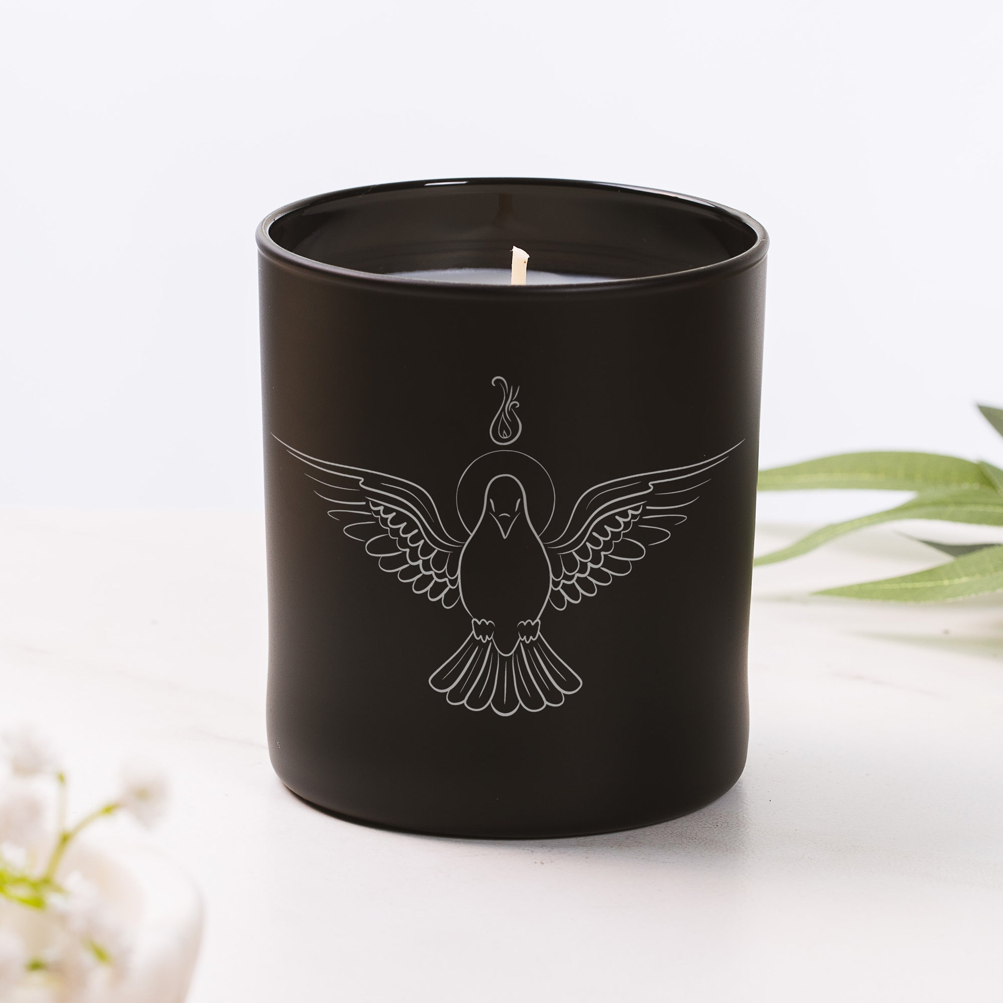 Holy Spirit Dove Candle - Black