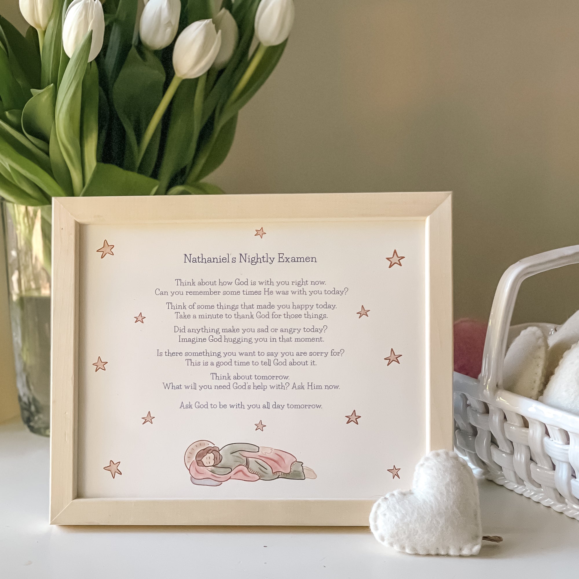 Personalized Nightly Examen For Kids Framed Print - 8x10