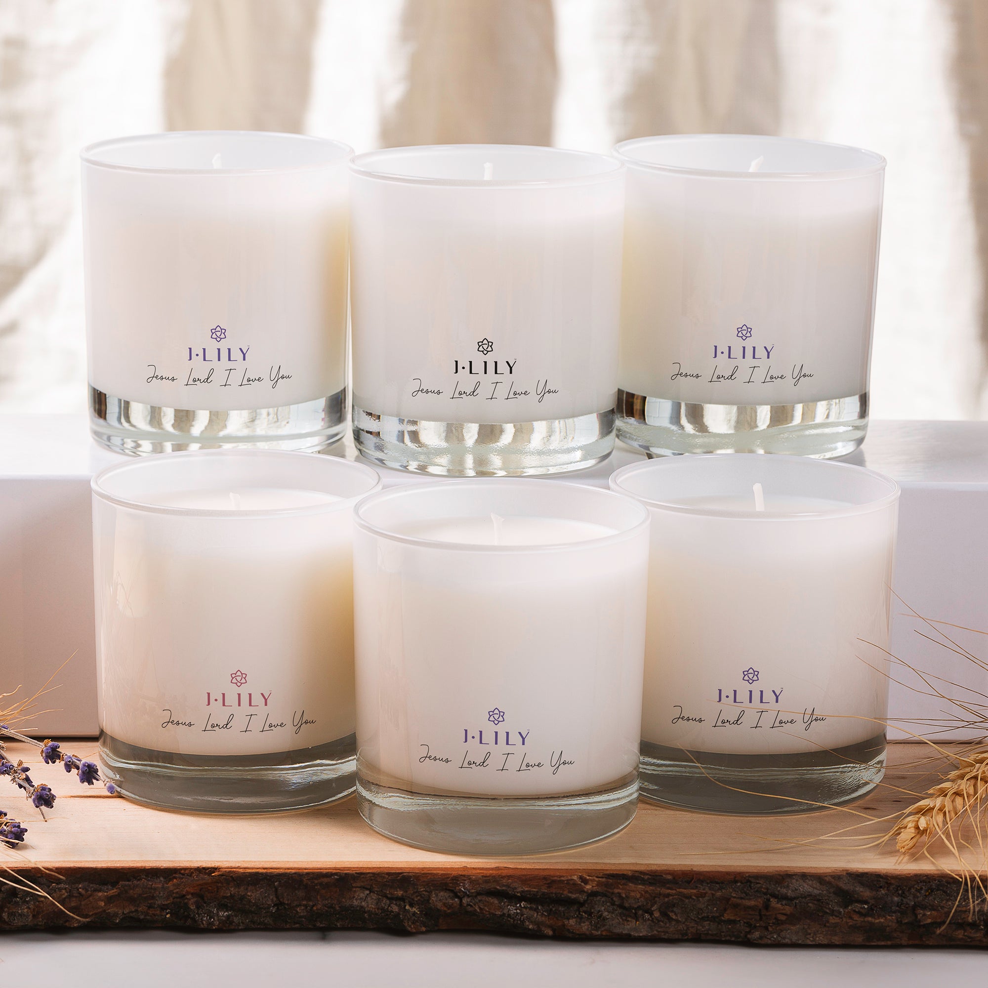 Lenten Candles Tradition - Set of 6 Glass