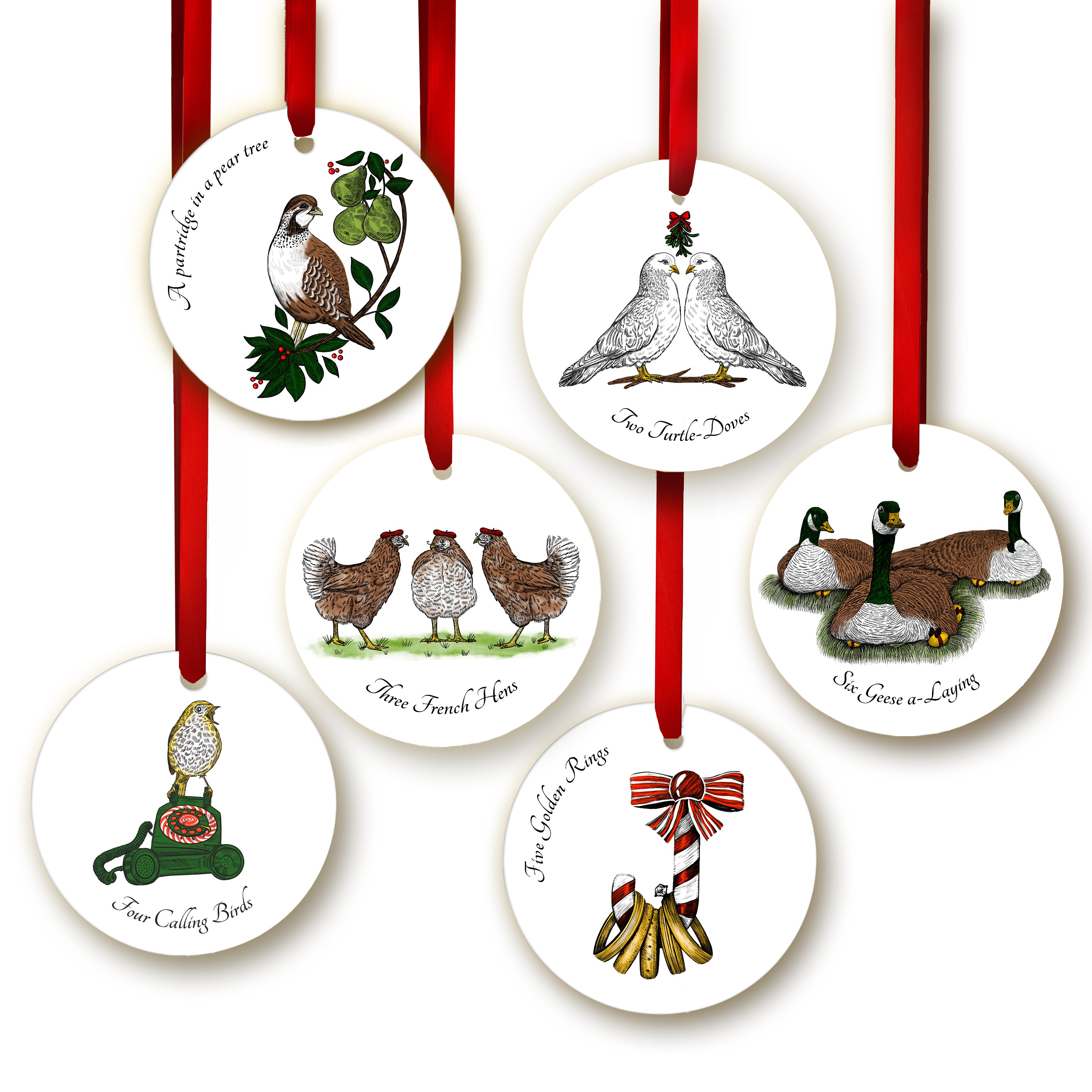 12 Days of Christmas Ornaments - Set of 12