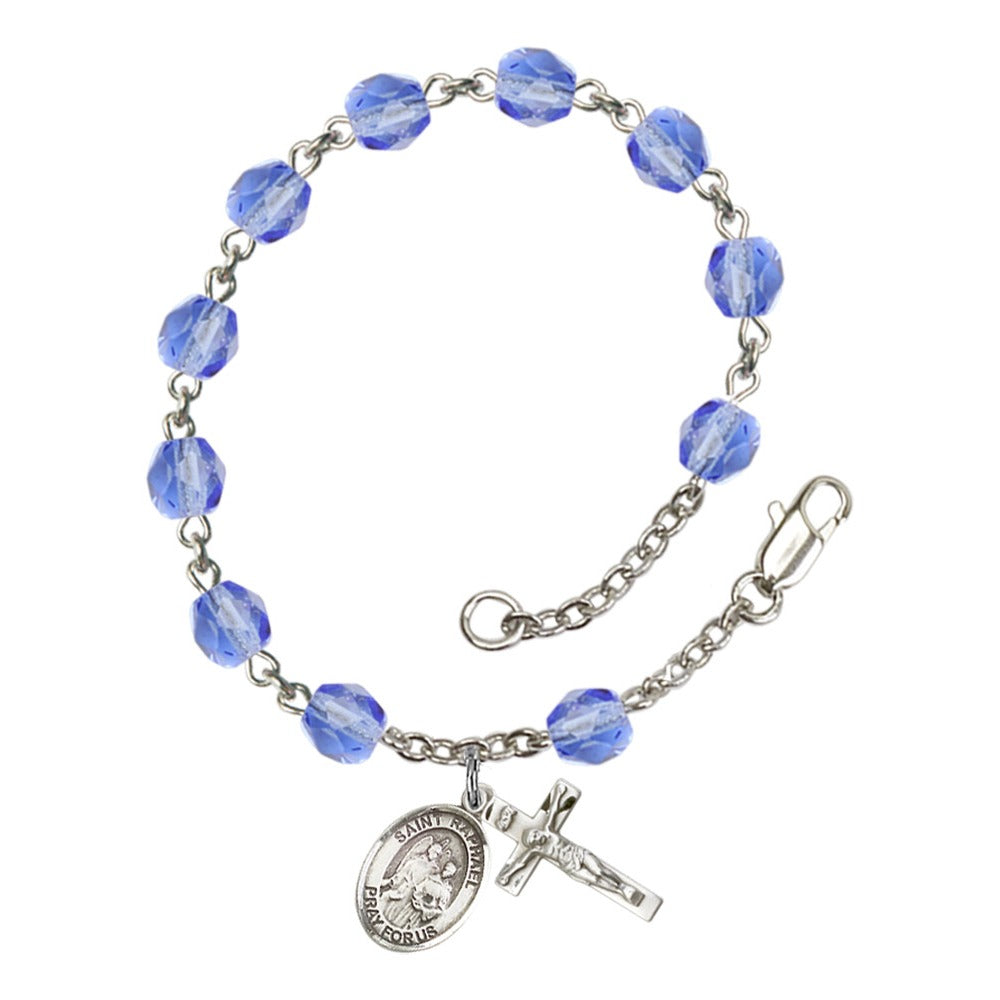 Raphael The Archangel Blue September Rosary Bracelet 6mm