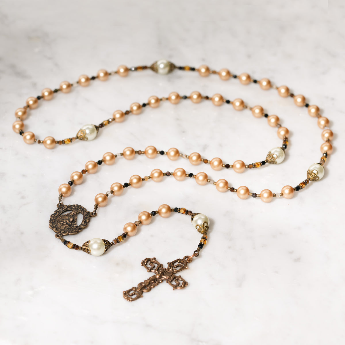 Our Lady's Golden Pearl Rosary - Catholic Company Rosary of the Year 2