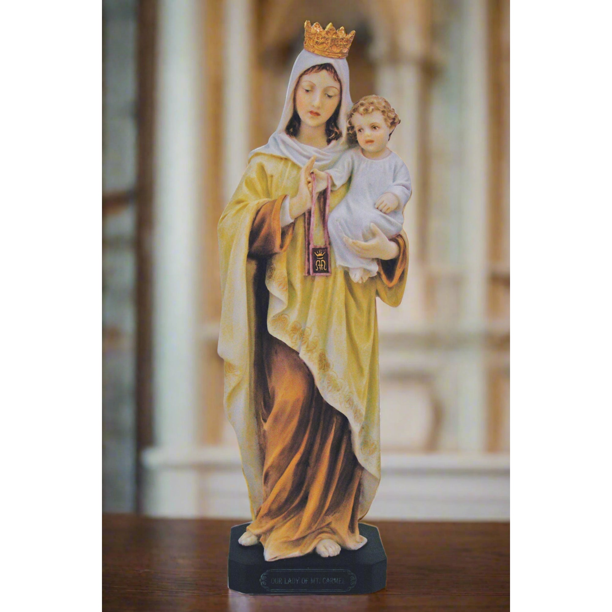Our Lady of Mt. Carmel Veronese Statue, 10 inch