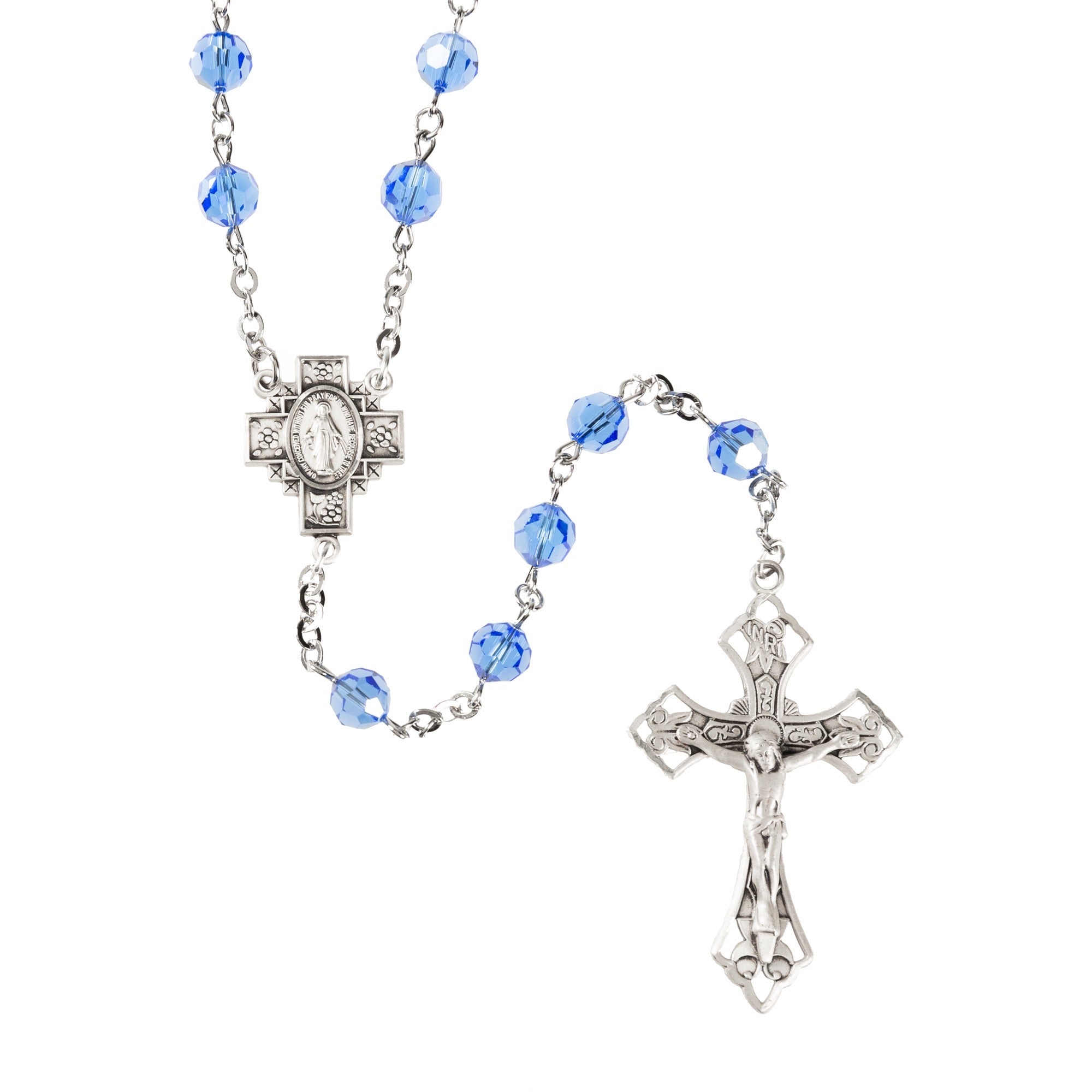 Swarovski Sapphire and Sterling Silver Rosary
