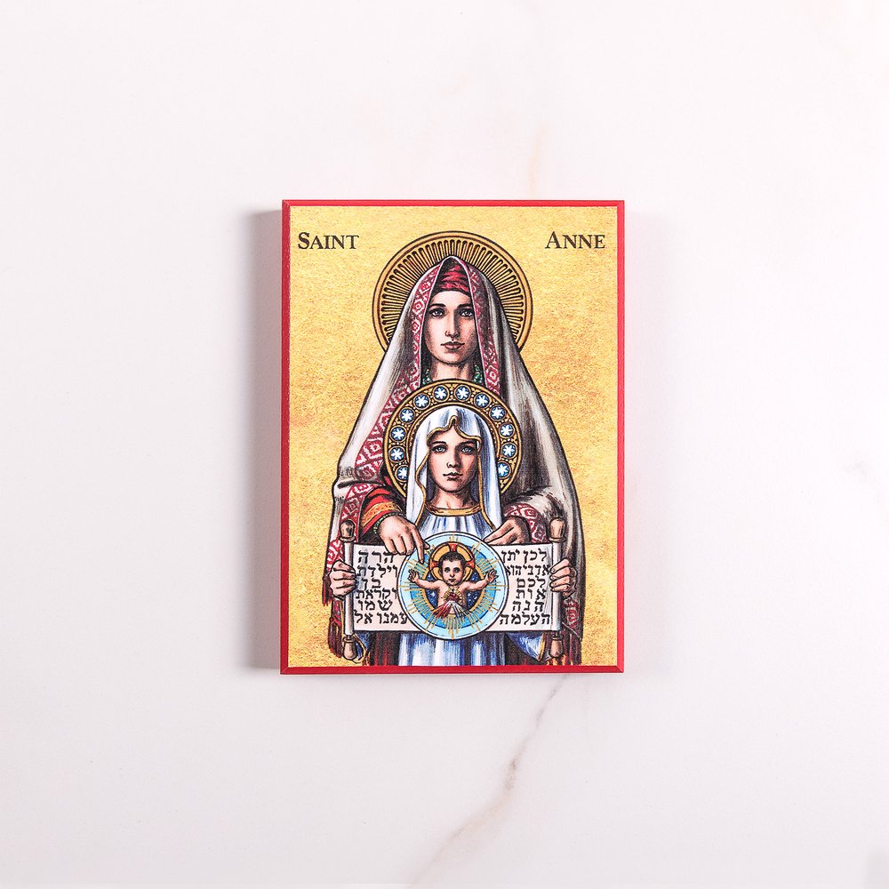 St. Anne Modern Icon Plaque - 5" x 7"