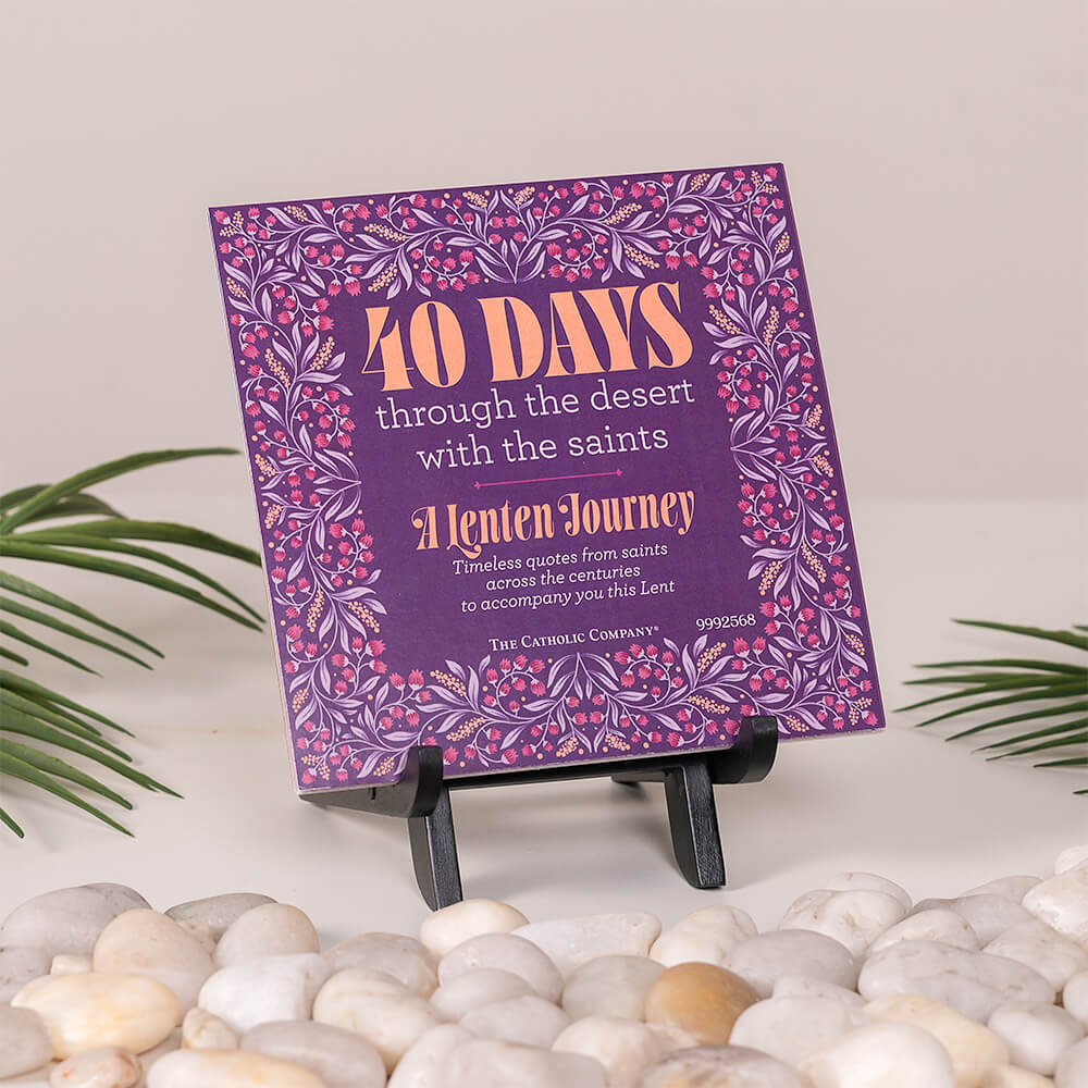 Daily Saints of Lent Inspirational Card & Easel Set