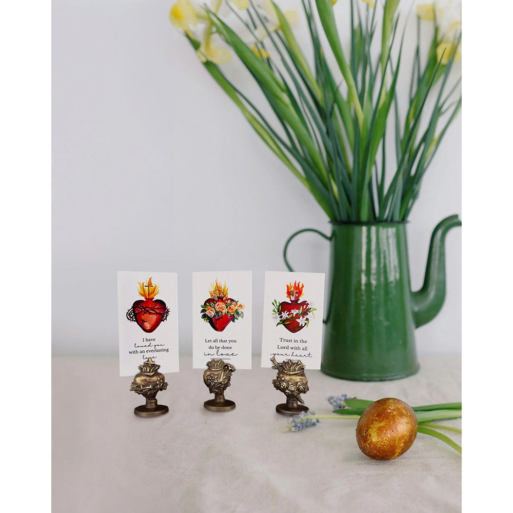 Hearts of the Holy Family Set of 3 Prayer Card or Photo Holders