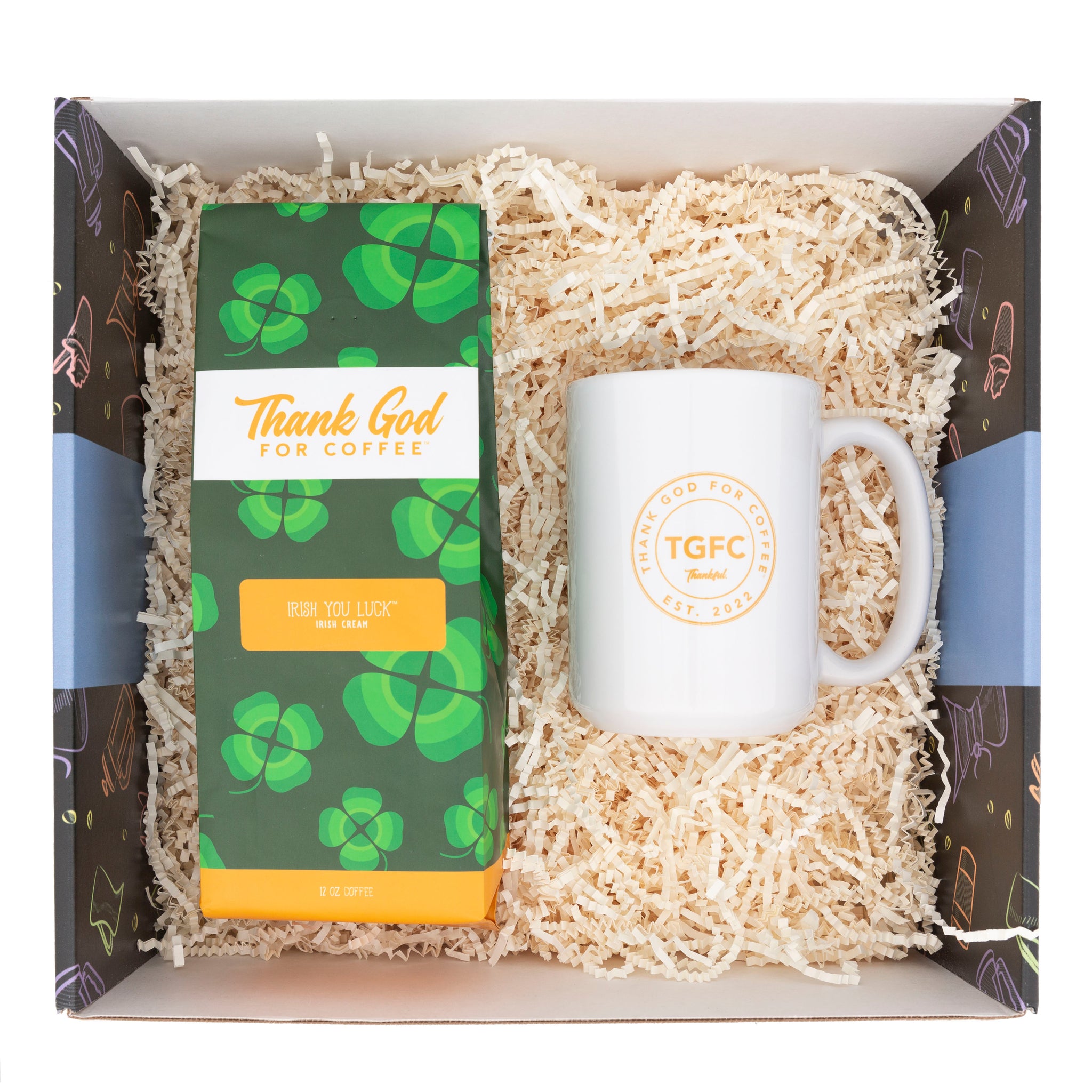 12 oz irish coffee mugs Irish You Luck Coffee and Mug Gift Set