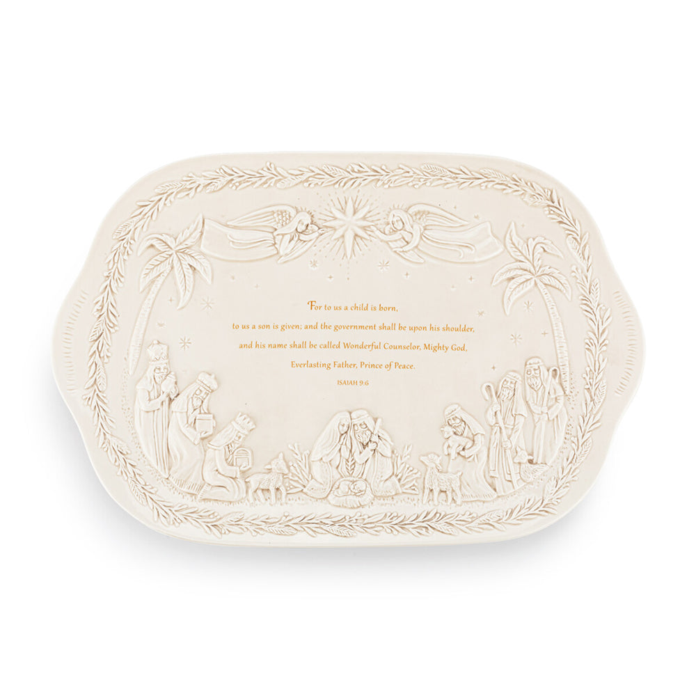 A Child is Born Nativity Platter - 18"