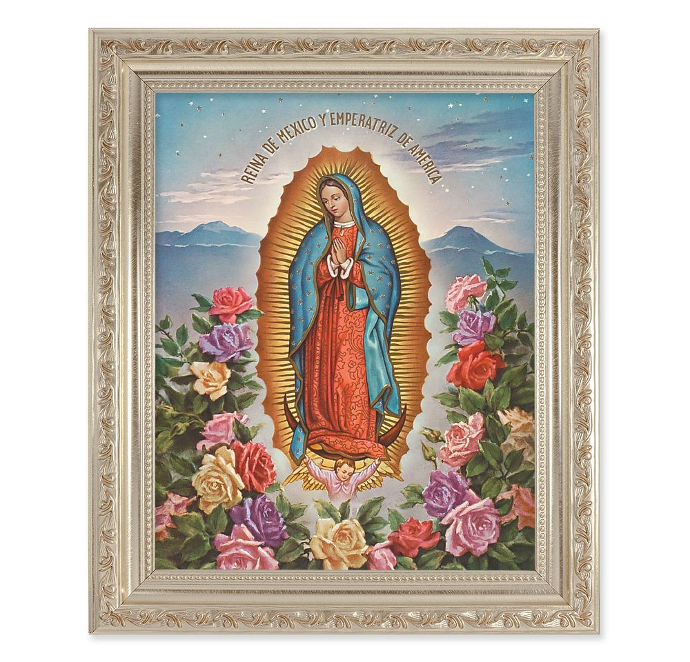 Our Lady of Guadalupe Antique Silver Framed Art - 8" x 10"