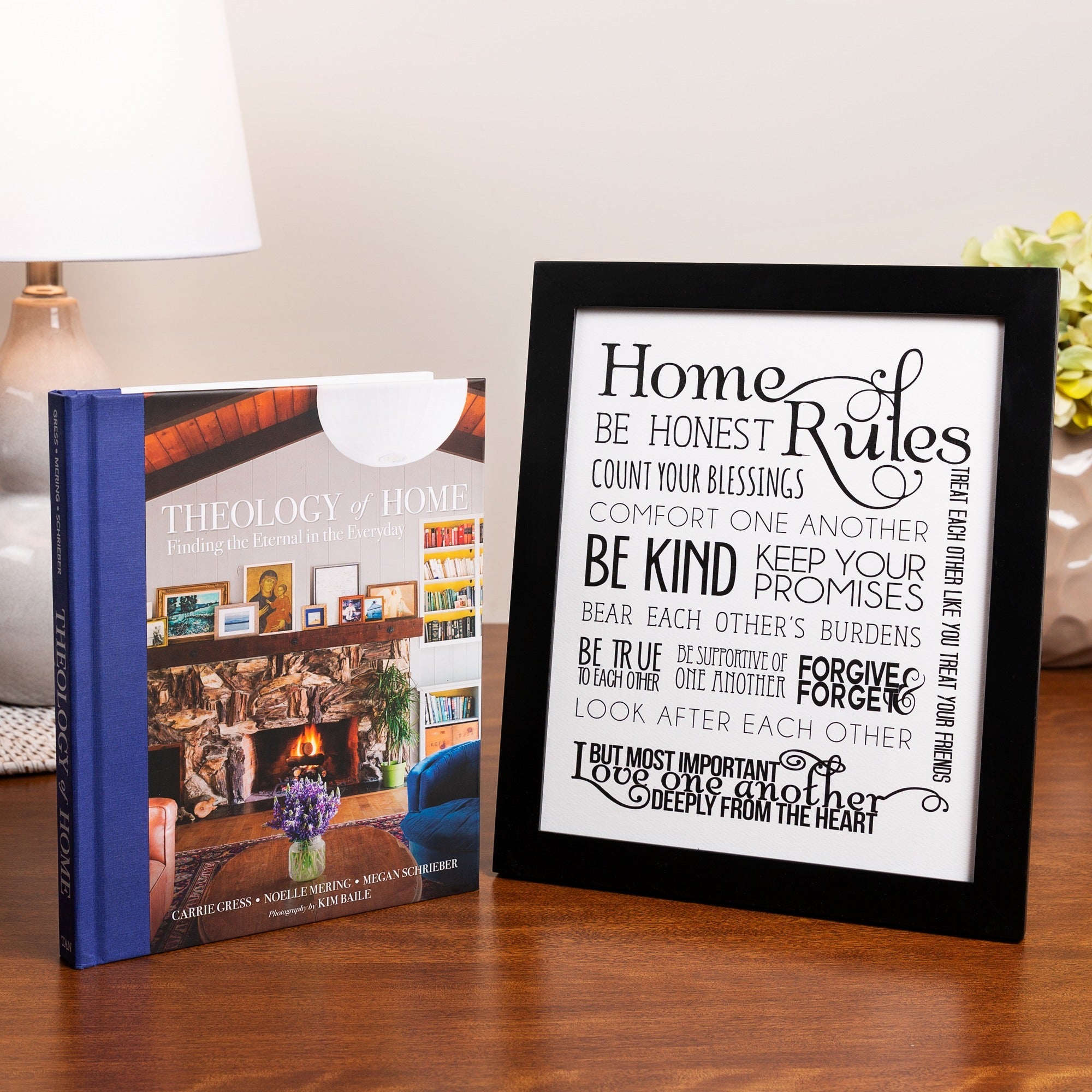 Theology Of Home and Home Rules Contemporary Print (Gift Set)