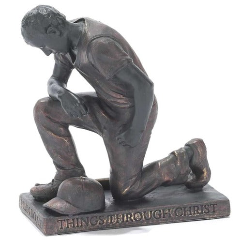Praying Baseball Player Statue