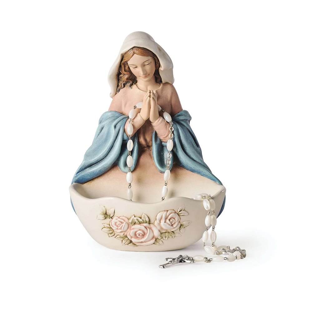Praying Madonna Rosary Holder Statue - 5.25"