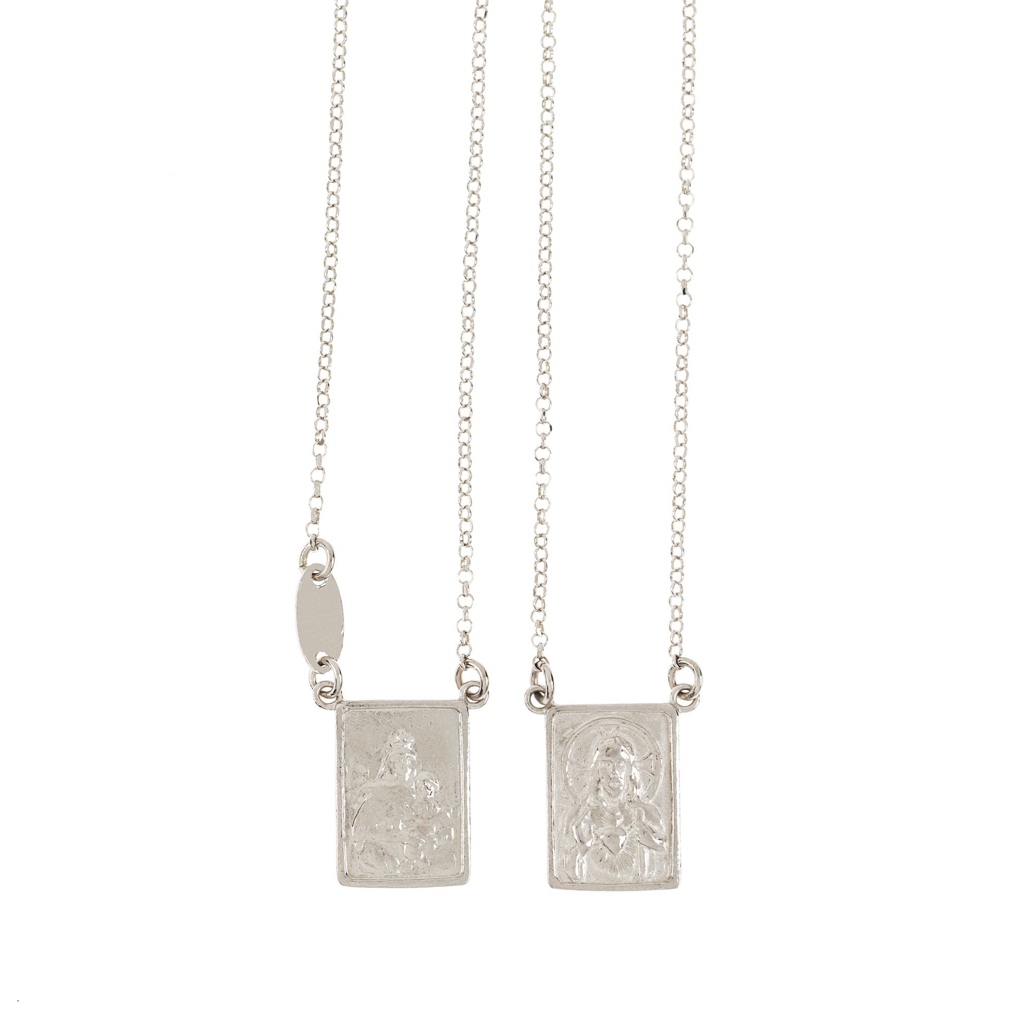 Sterling Silver Chain Necklace Scapular