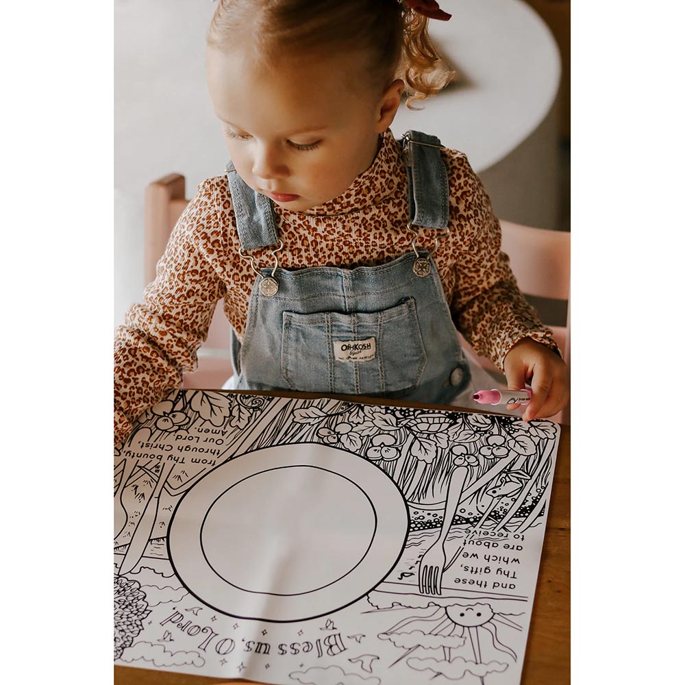 Catholic Meal Blessing Reusable Coloring Placemat