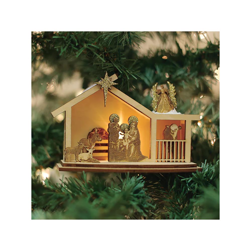 Mini Nativity Tree Ornament - 3"