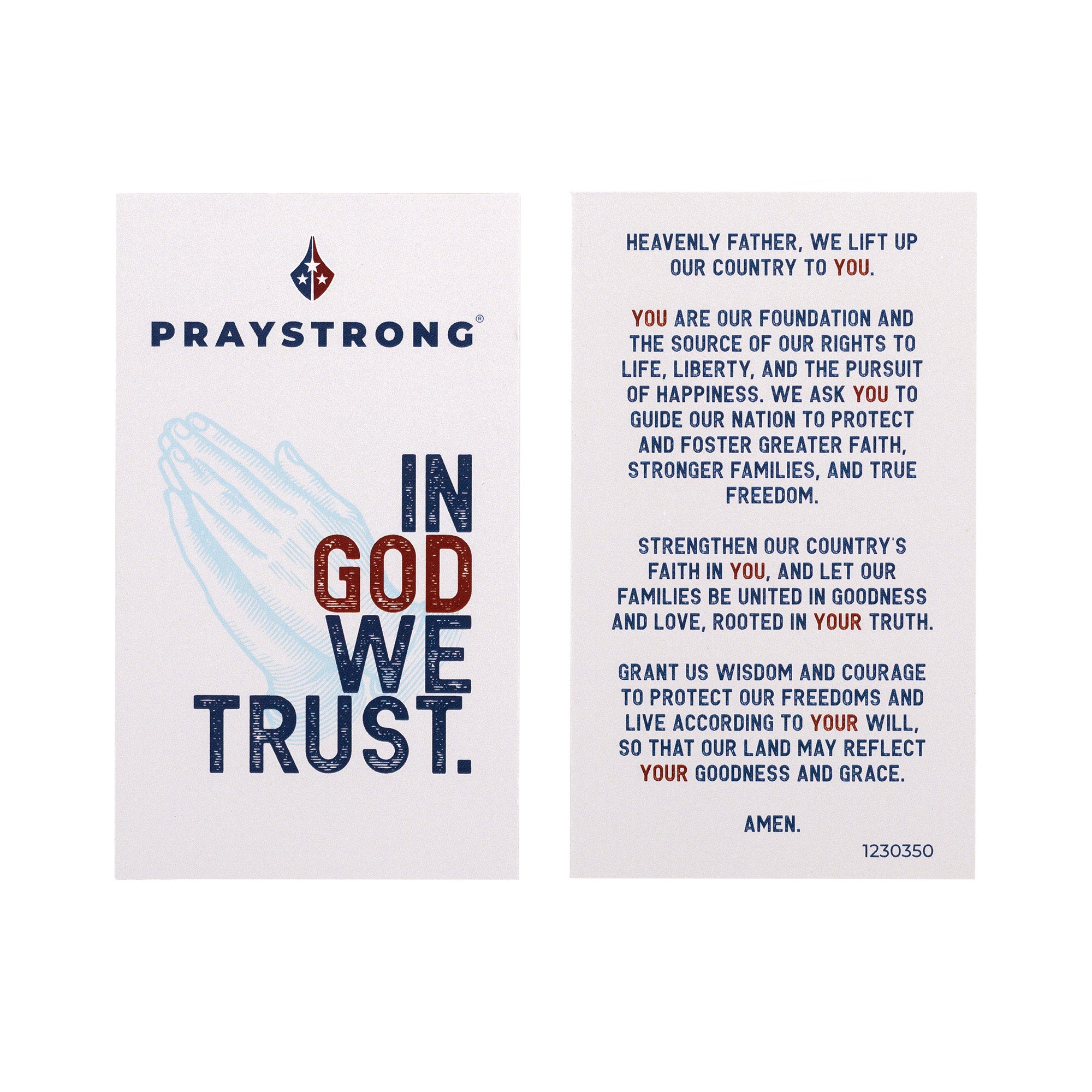 Pray Strong Prayer Card