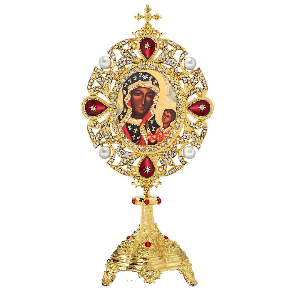 Our Lady of Czestochowa Jeweled Reliquary-Style Icon