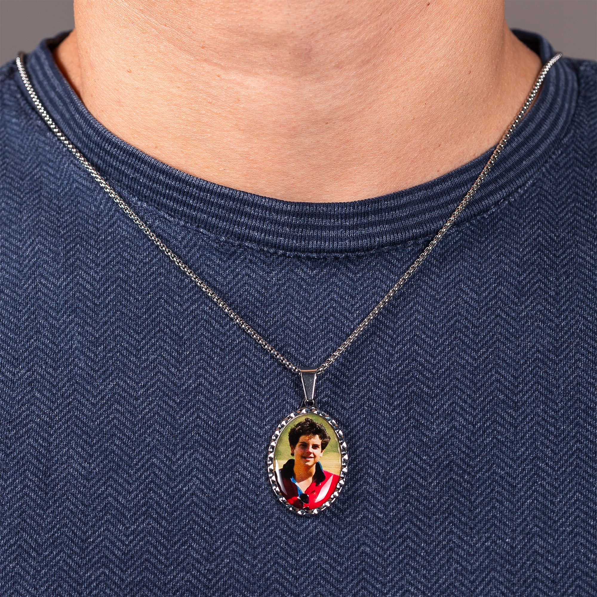 Personalized St. Carlo Acutis Oval Picture Pendant Necklace