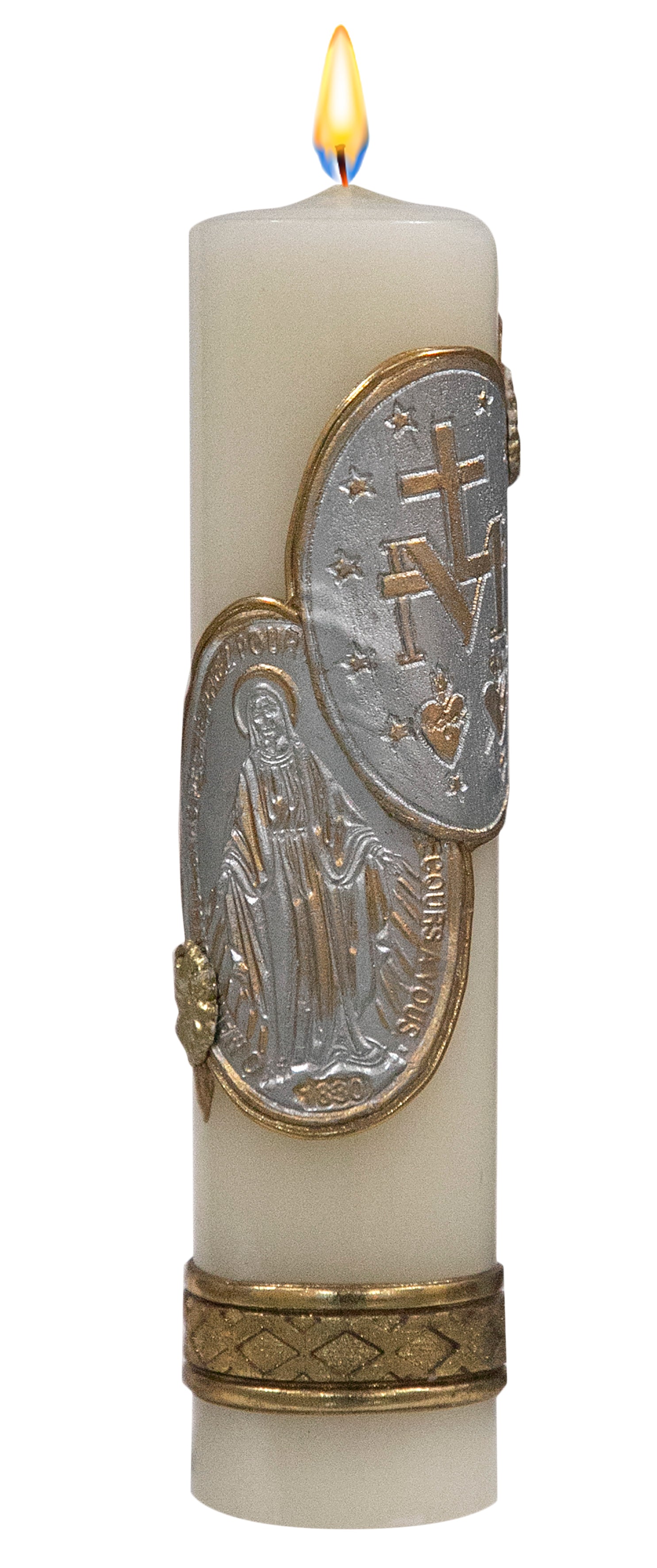 Miraculous Medal Decorative Pillar Candle