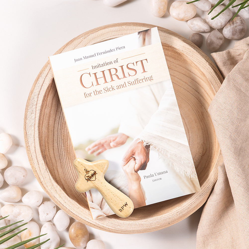 Imitation of Christ for Sick and Suffering & Sacred Heart of Jesus Comfort Cross Set