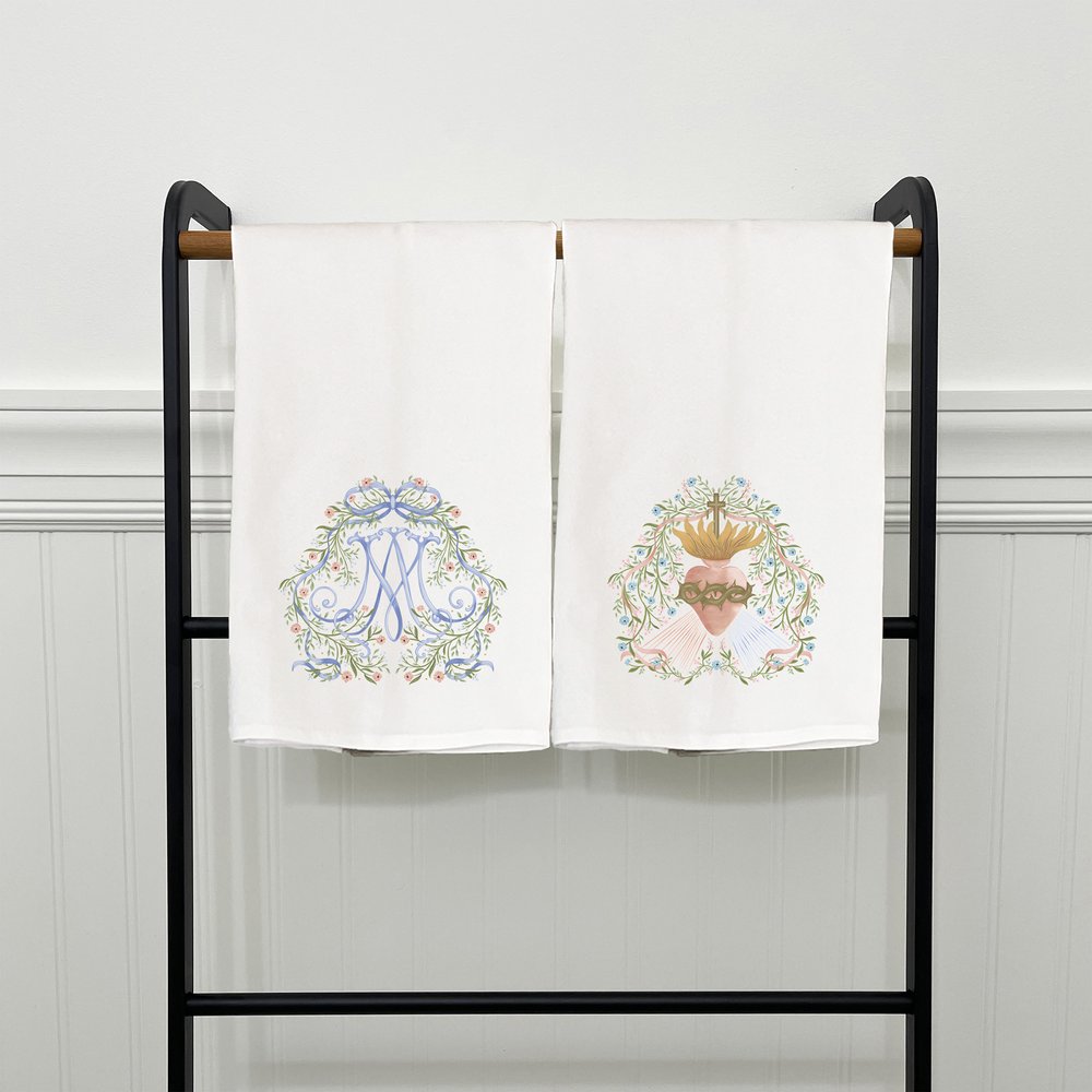 Auspice Maria & Divine Mercy Devotional Dishtowel Set
