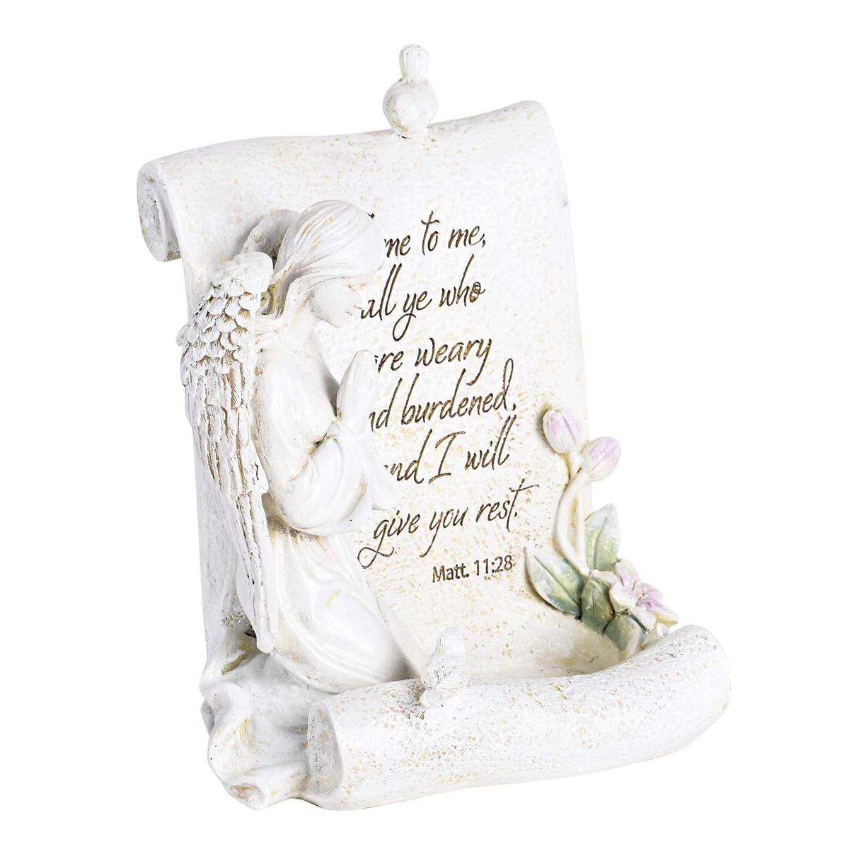 Peaceful Praying Angel Tealight Figurine - 7"