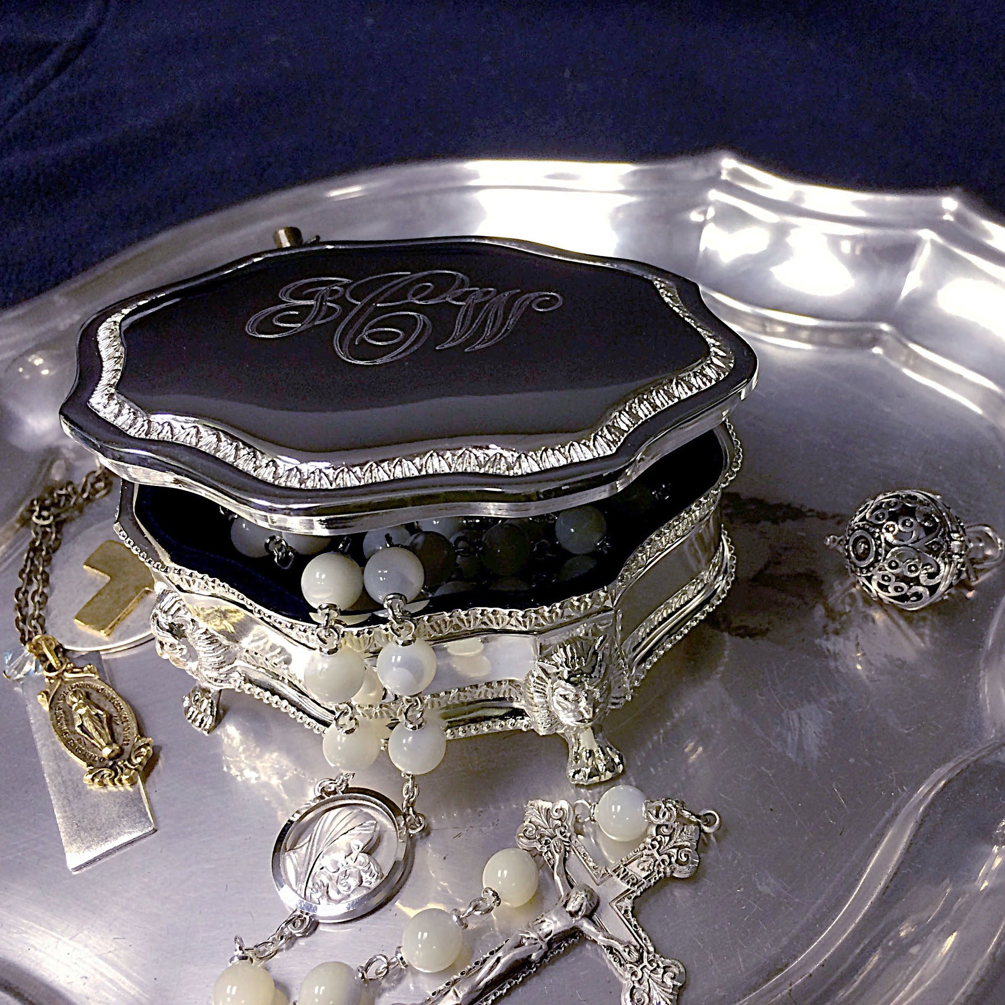 Personalized Victorian Rosary Box