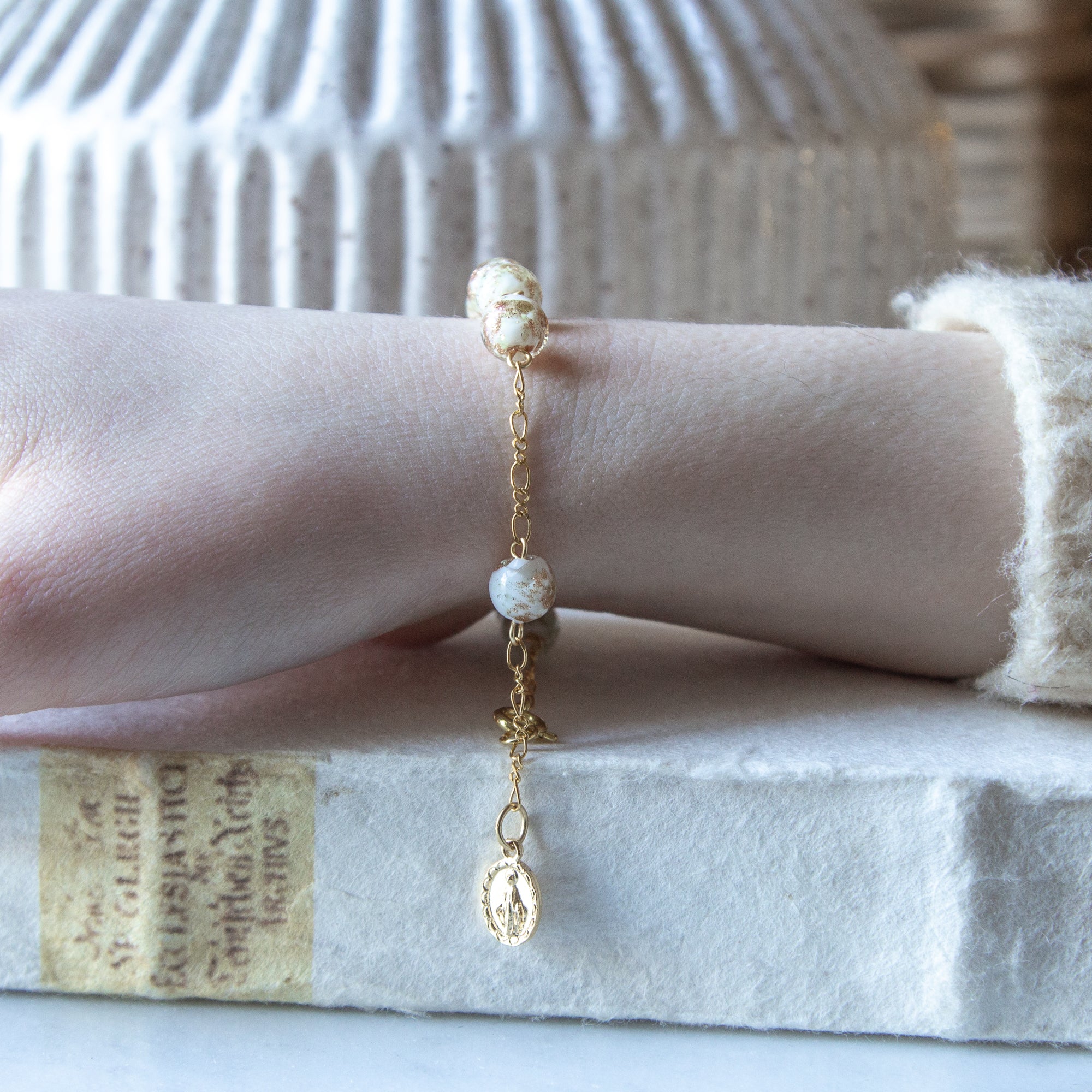 Luminous Glass Rosary Bracelet from Fatima