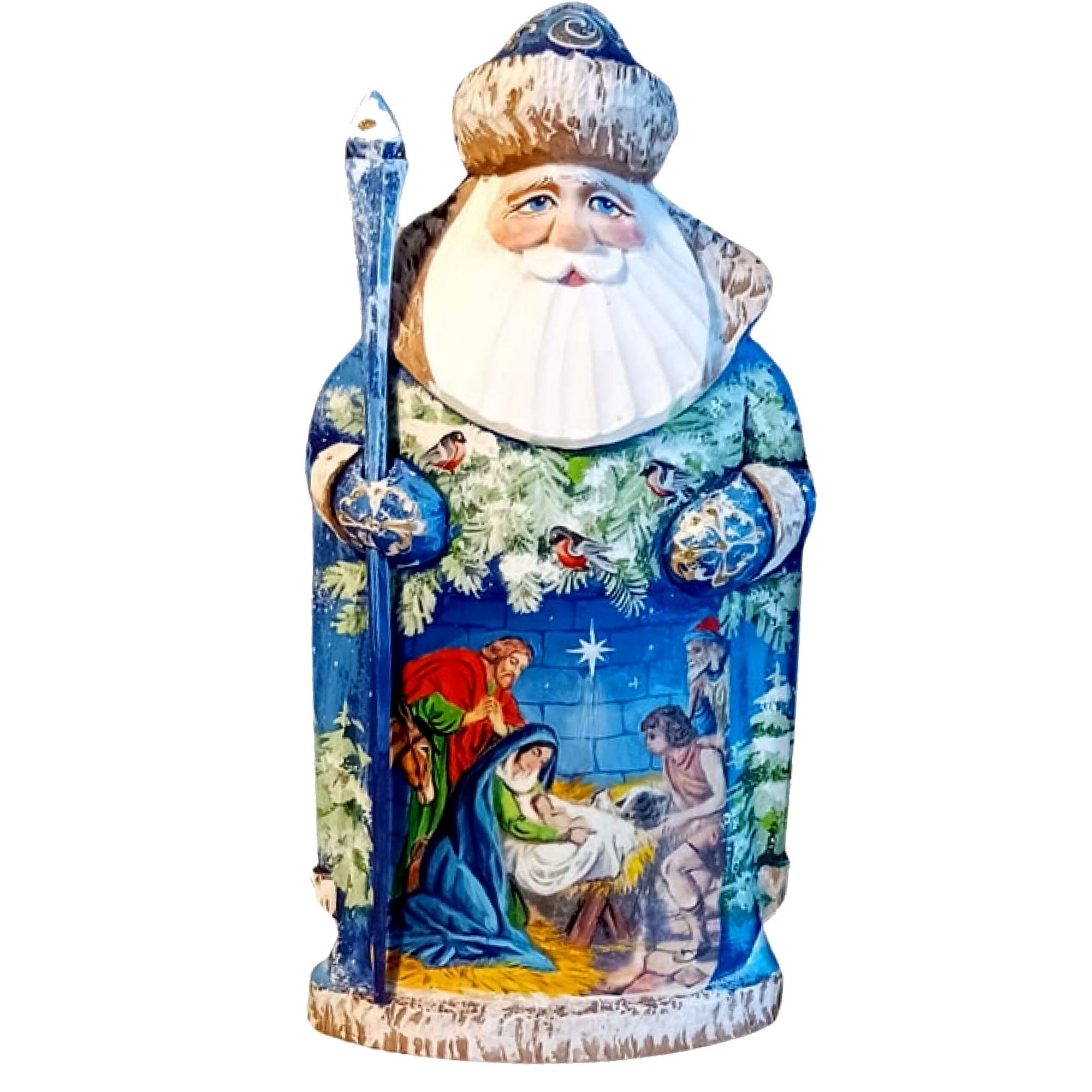 Handmade Russian St. Nicholas Nativity Statue - 8"