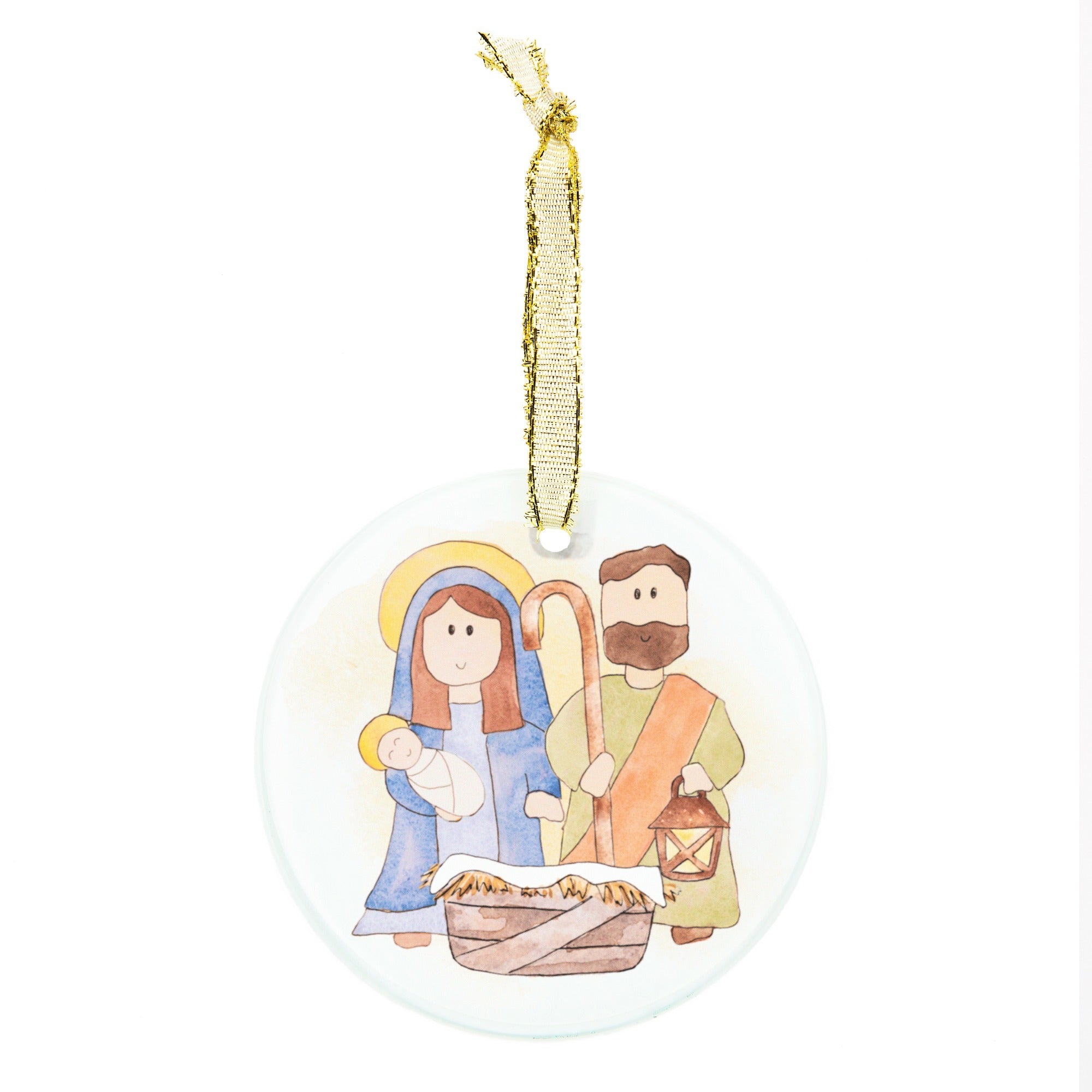 Junior Saints Nativity Glass Ornament