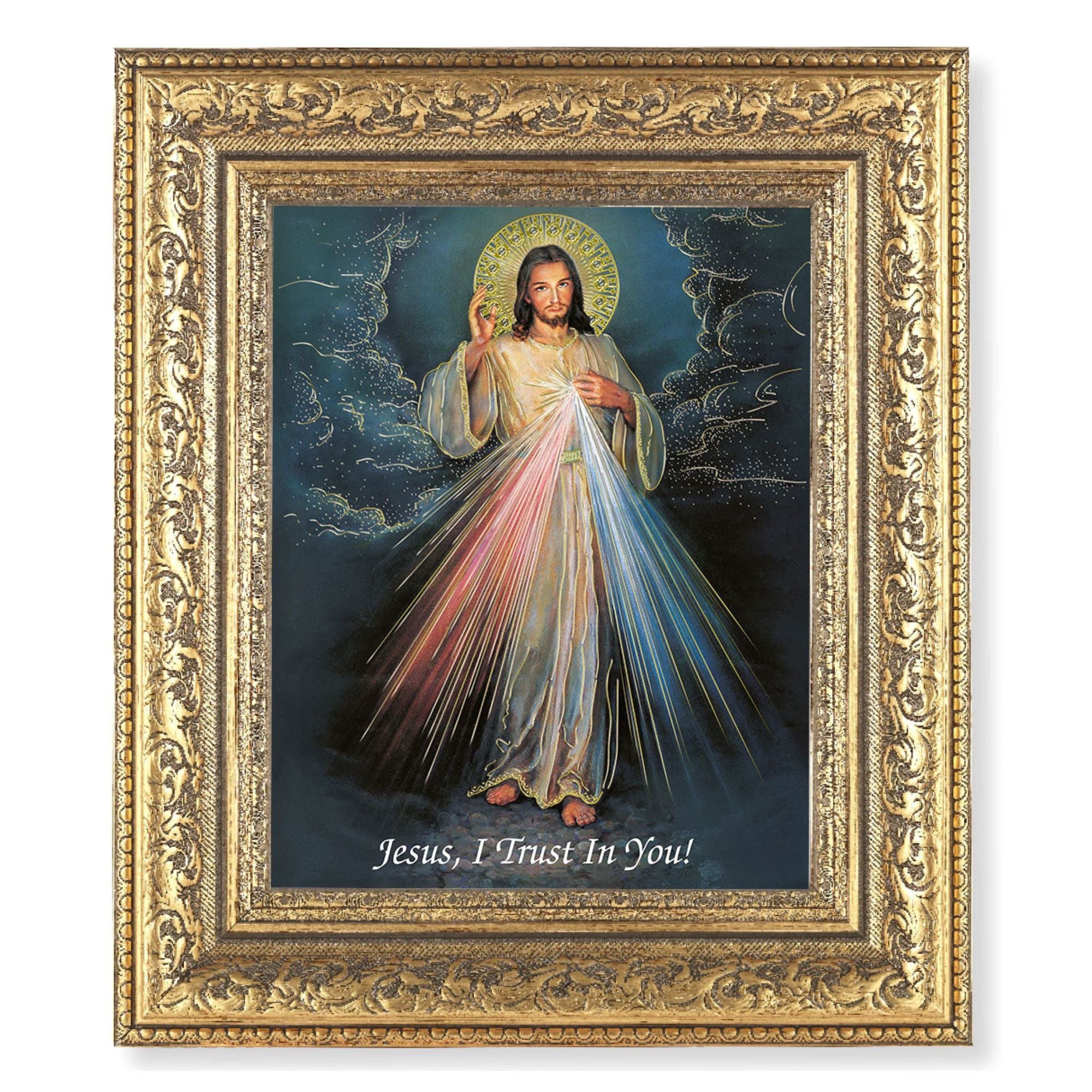 Divine Mercy Florentine Framed Print - 12.5" x 14.5"
