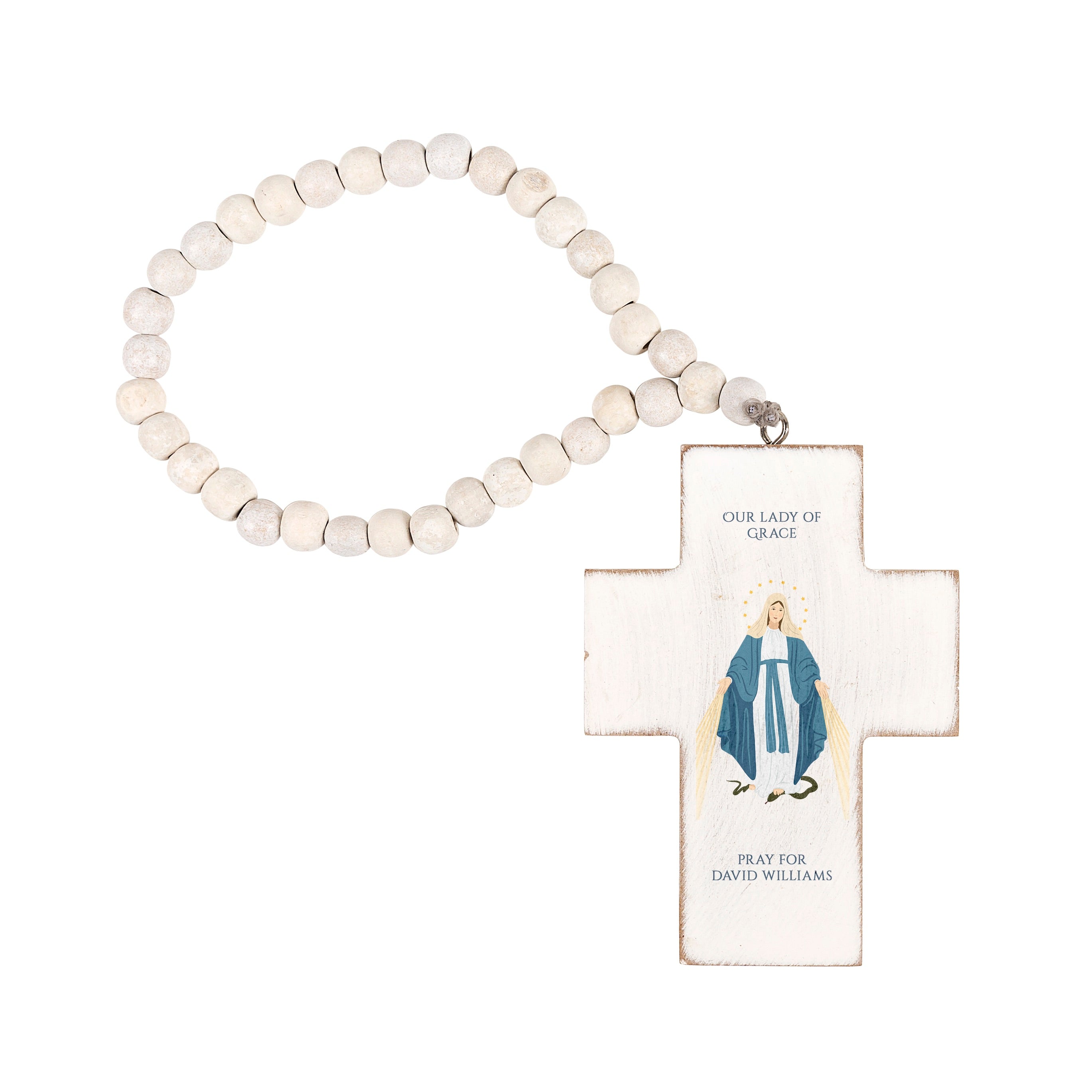 Personalized Our Lady of Grace Hanging Cross
