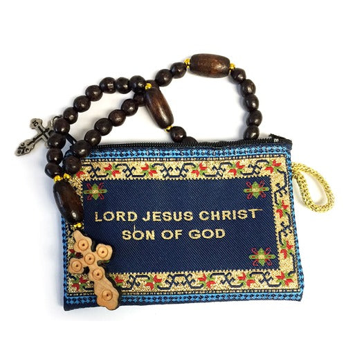 Jesus Prayer Pouch & Wooden Prayer Beads-30 Knot