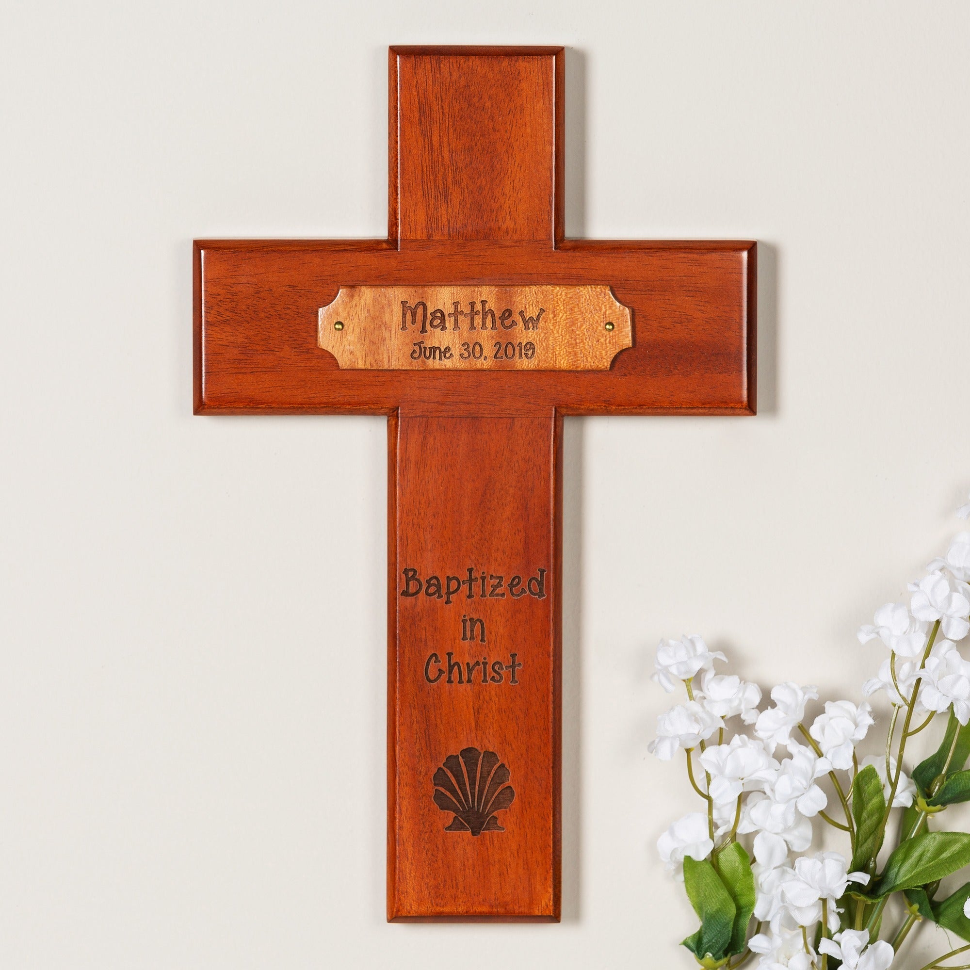 Personalized Baptism Wood Cross