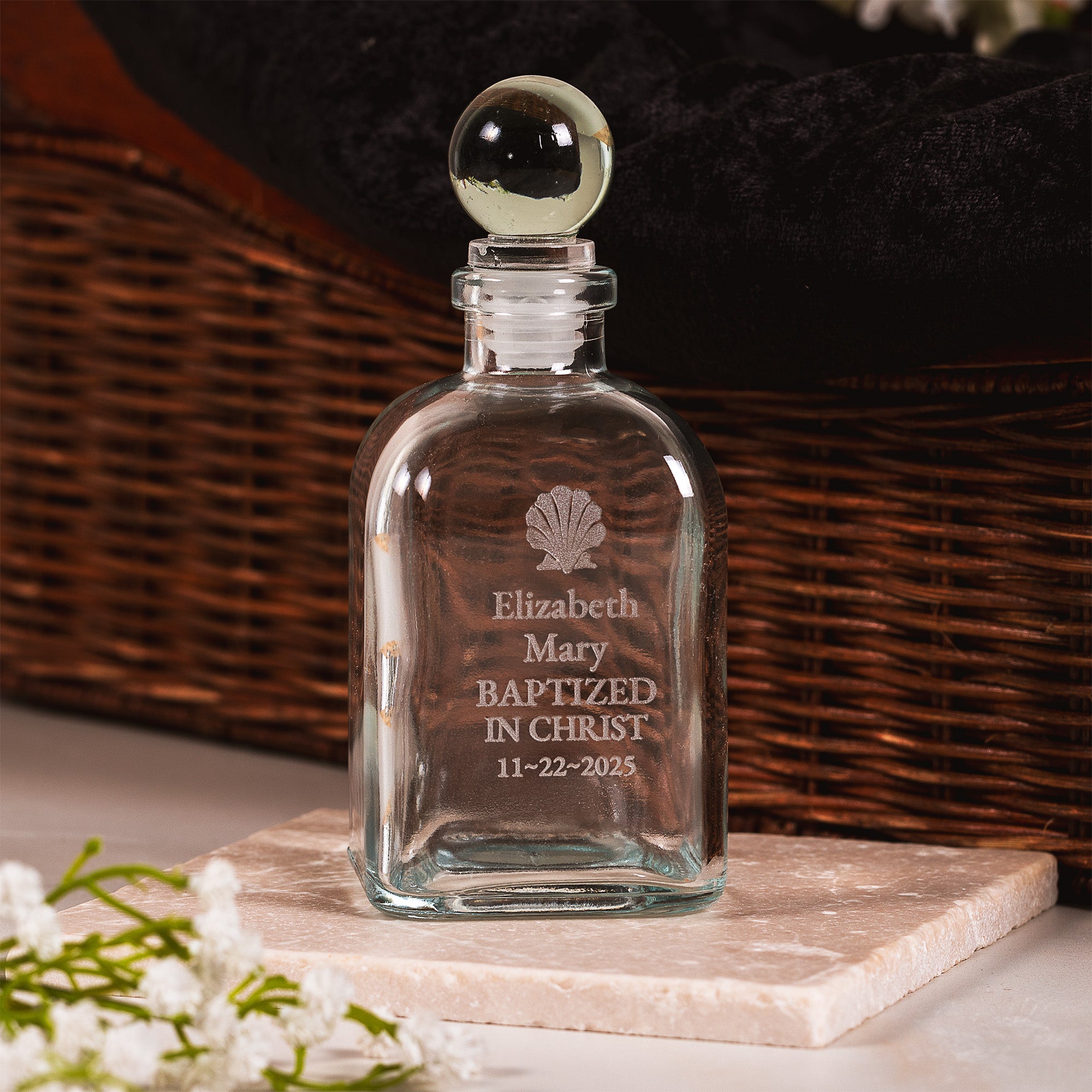 Personalized Classic Baptism Holy Water Bottle