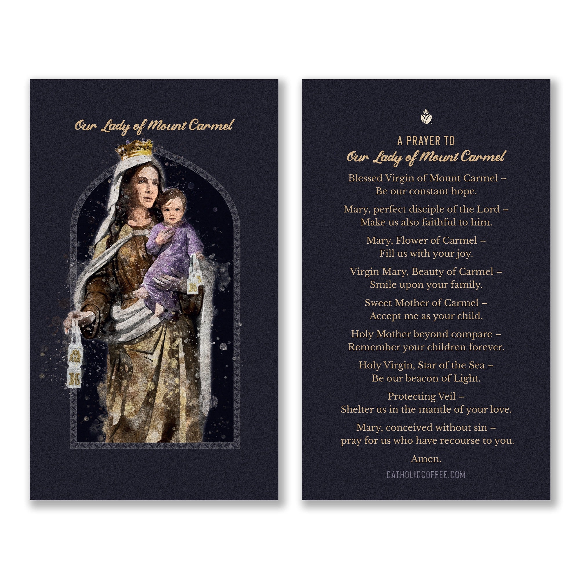 Our Lady of Mount Carmel Prayer Card - Pack of 3