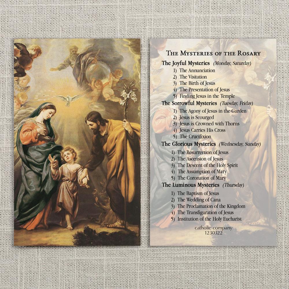 Holy Family Rosary Prayer Card