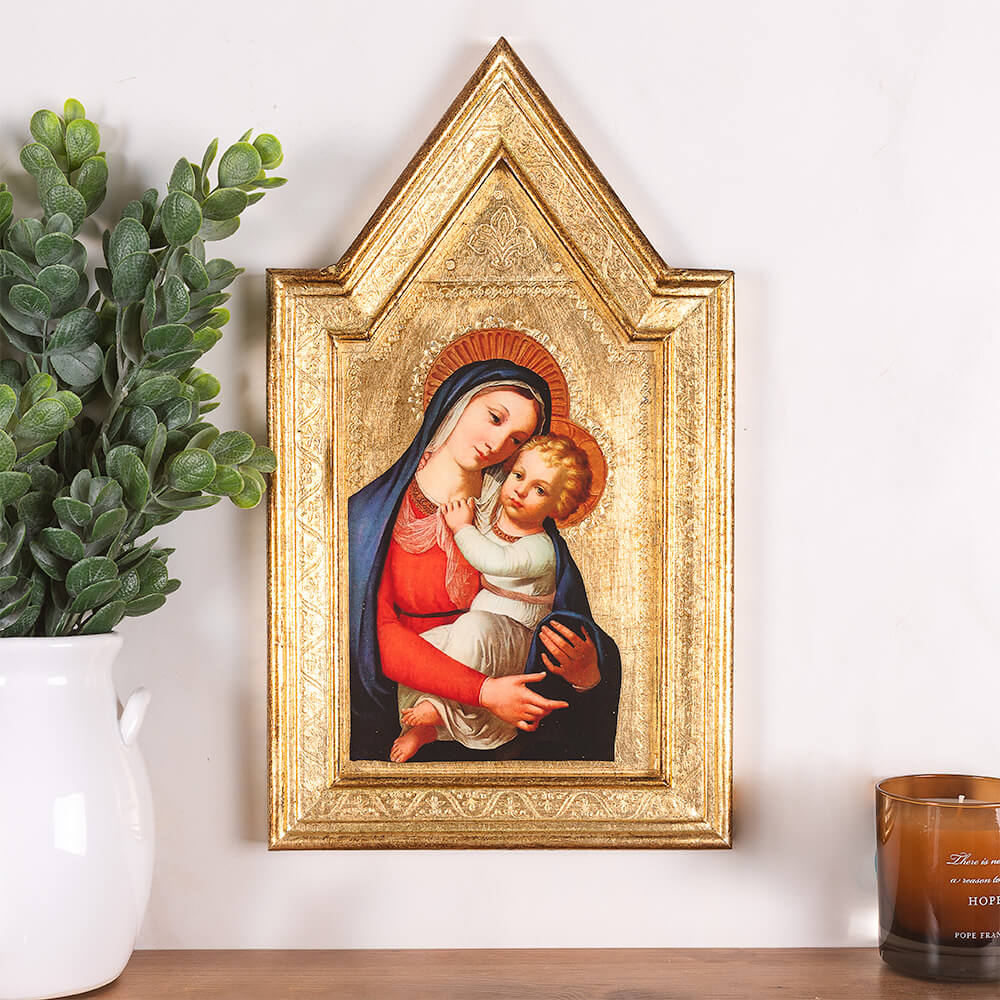 Our Lady of Good Counsel in Outdoor Landscape Florentine Plaque - 16" x 10"