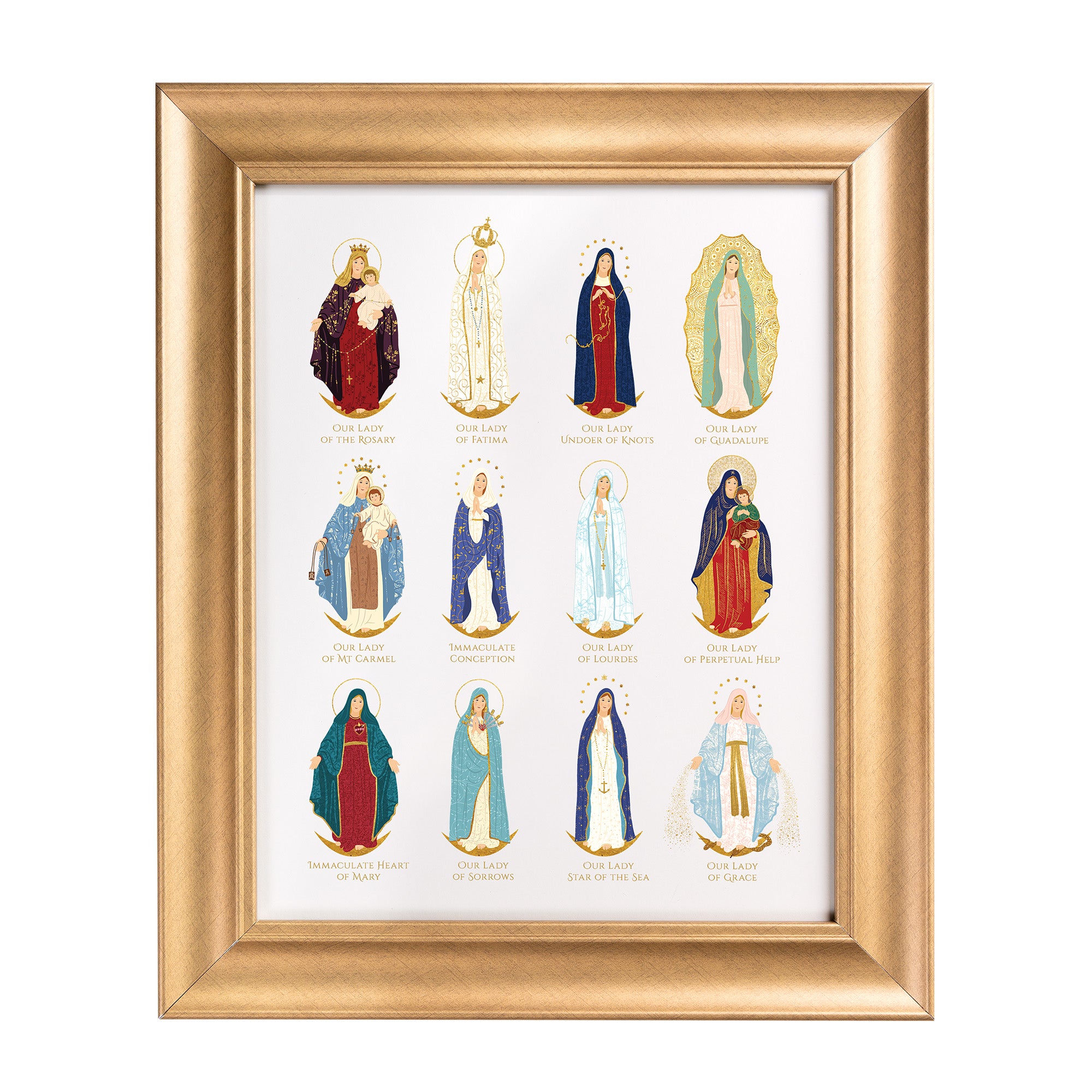 12 Devotions of Mary Toile Framed Art Print