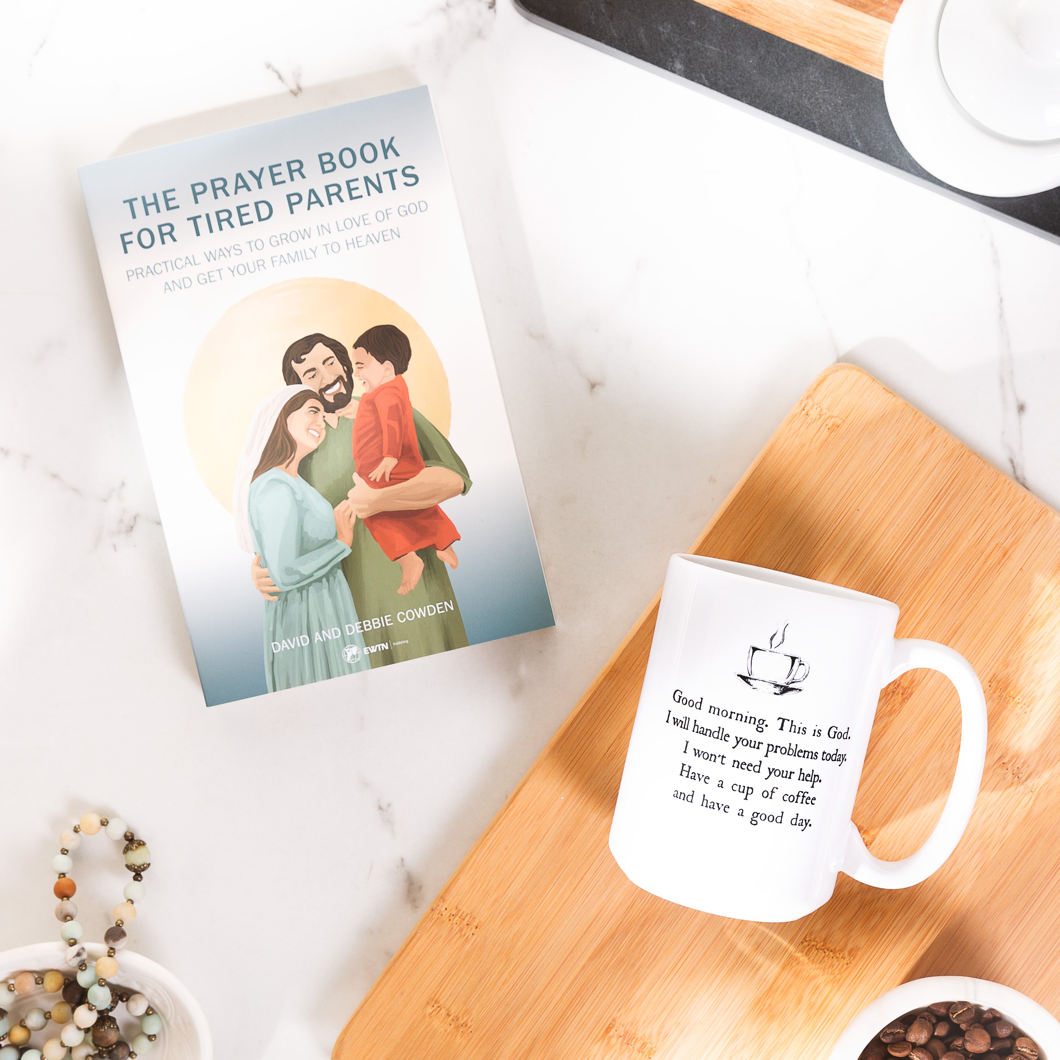 The Prayer Book for Tired Parents & Good Morning from God Coffee Mug Set