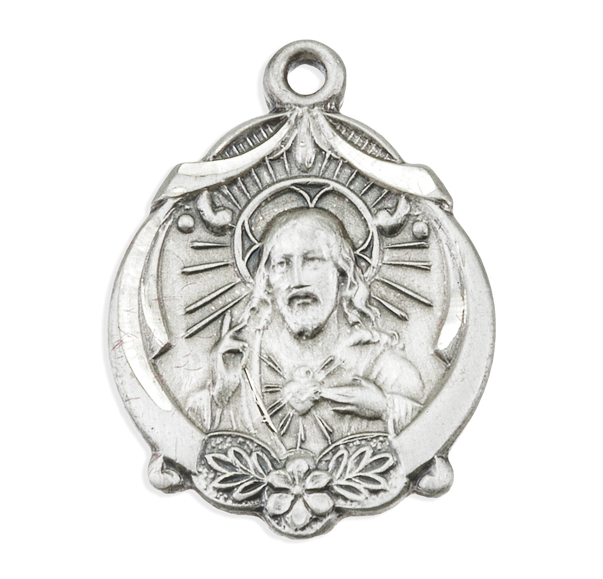 Sterling Silver Sacred Heart Scapular Medal