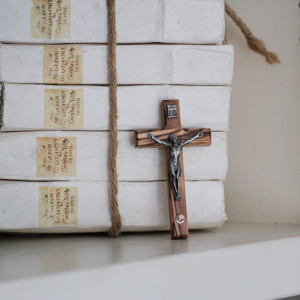 Bethlehem Olive Wood & Stone Crucifix
